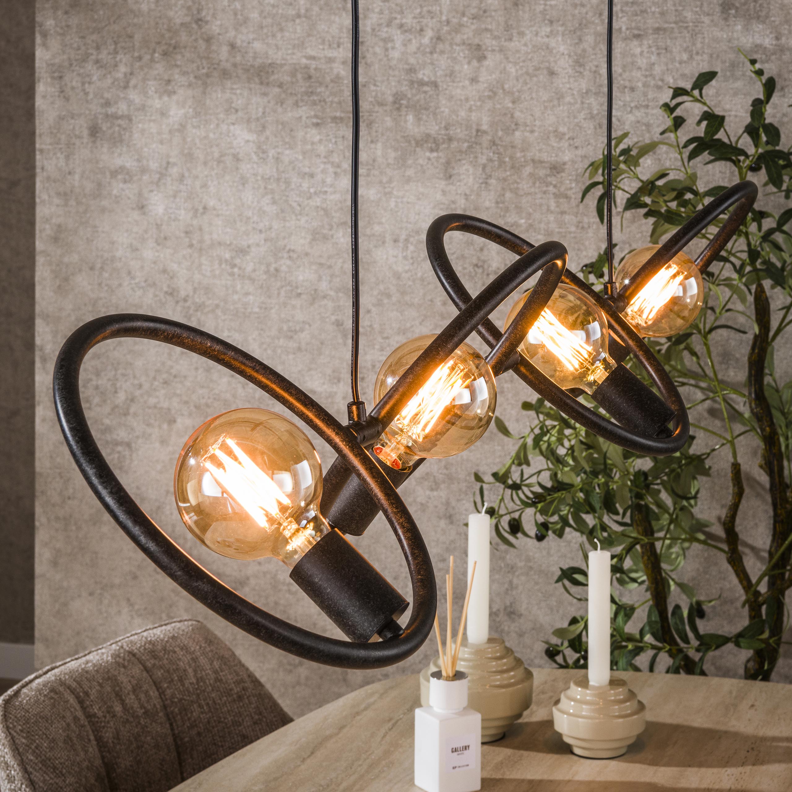 Hanglamp Loop 4-lichts / Artic zwart - Zijlstra