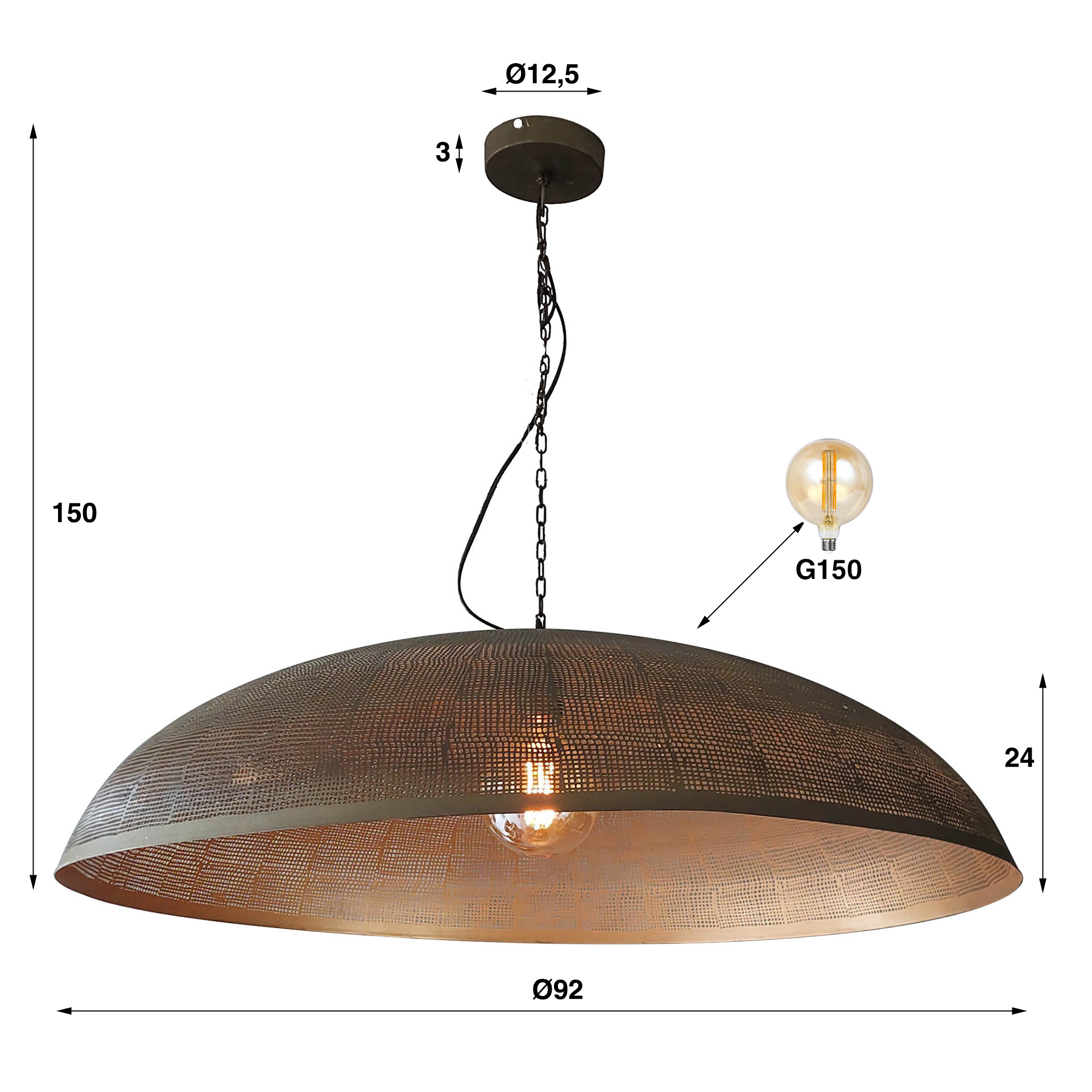 Pendelleuchte Cosmic 1-flammig Ø90cm in Antikbronze (Antiek brons) - Emmo Design