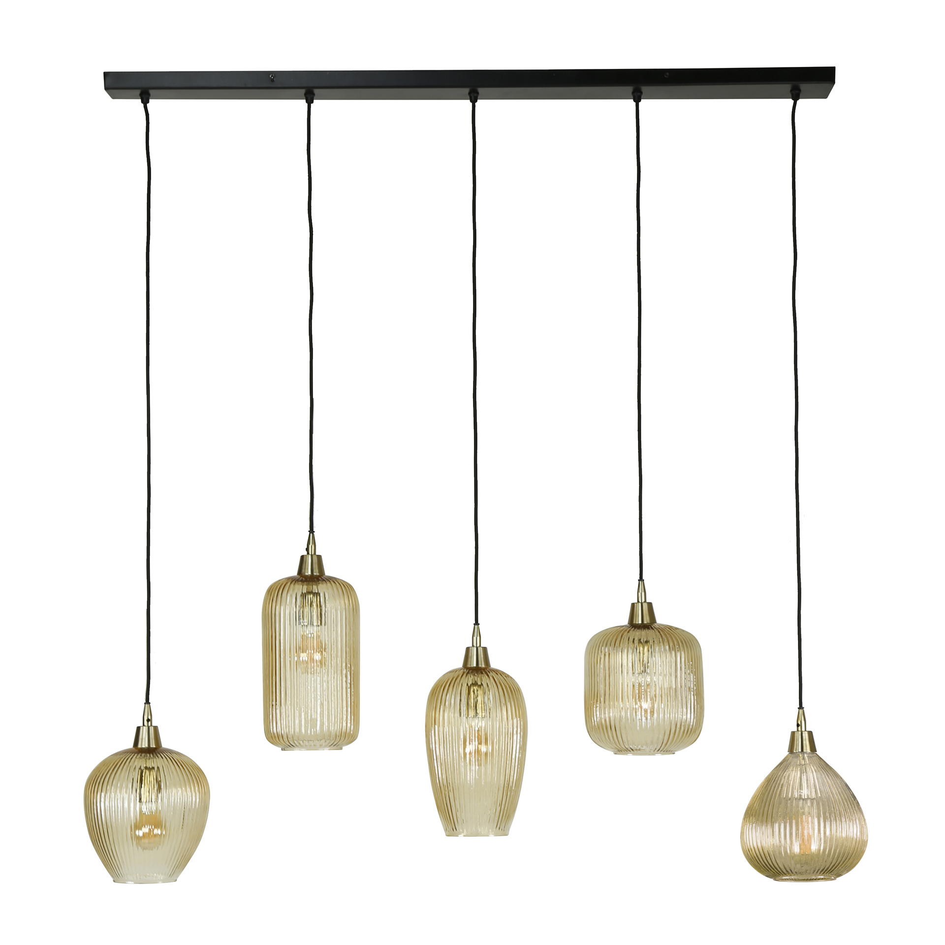 Pendelleuchte Stripe 5-flammig in Amberglas (Amber Glas) - Emmo Design