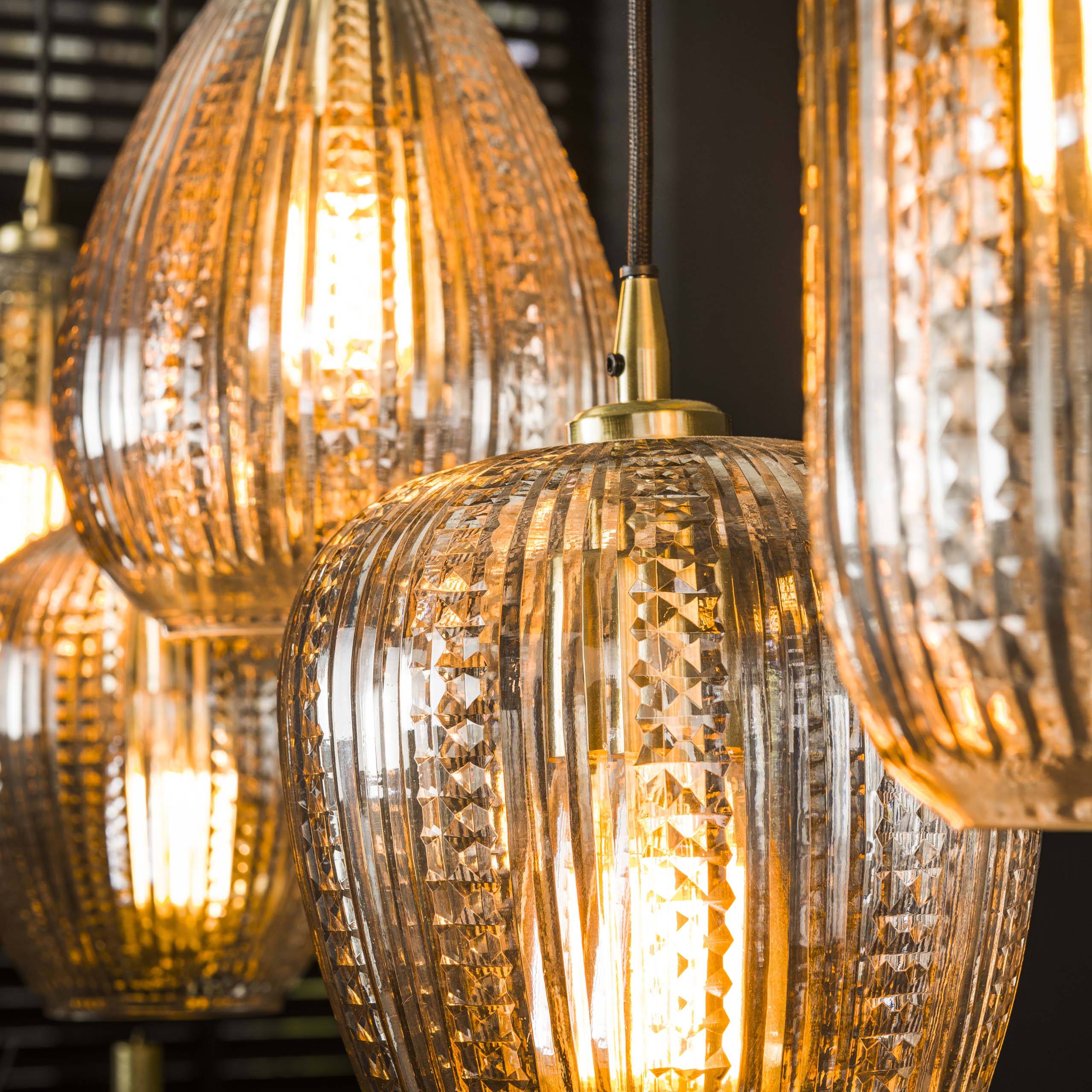 Hanglamp Diamond Grain 5-lichts / Diamant glas - Zijlstra