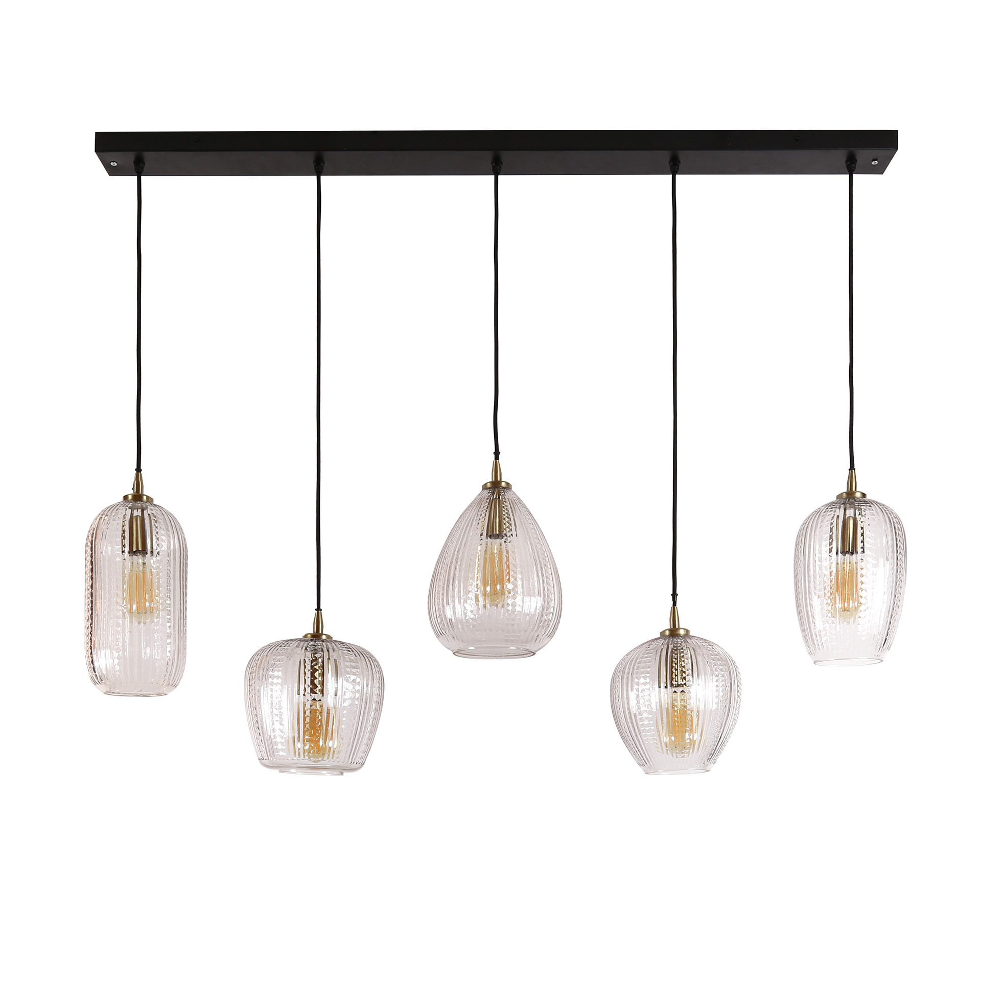 Pendelleuchte Diamond Grain 5-flammig in Diamantglas (Diamant Glas) - Emmo Design