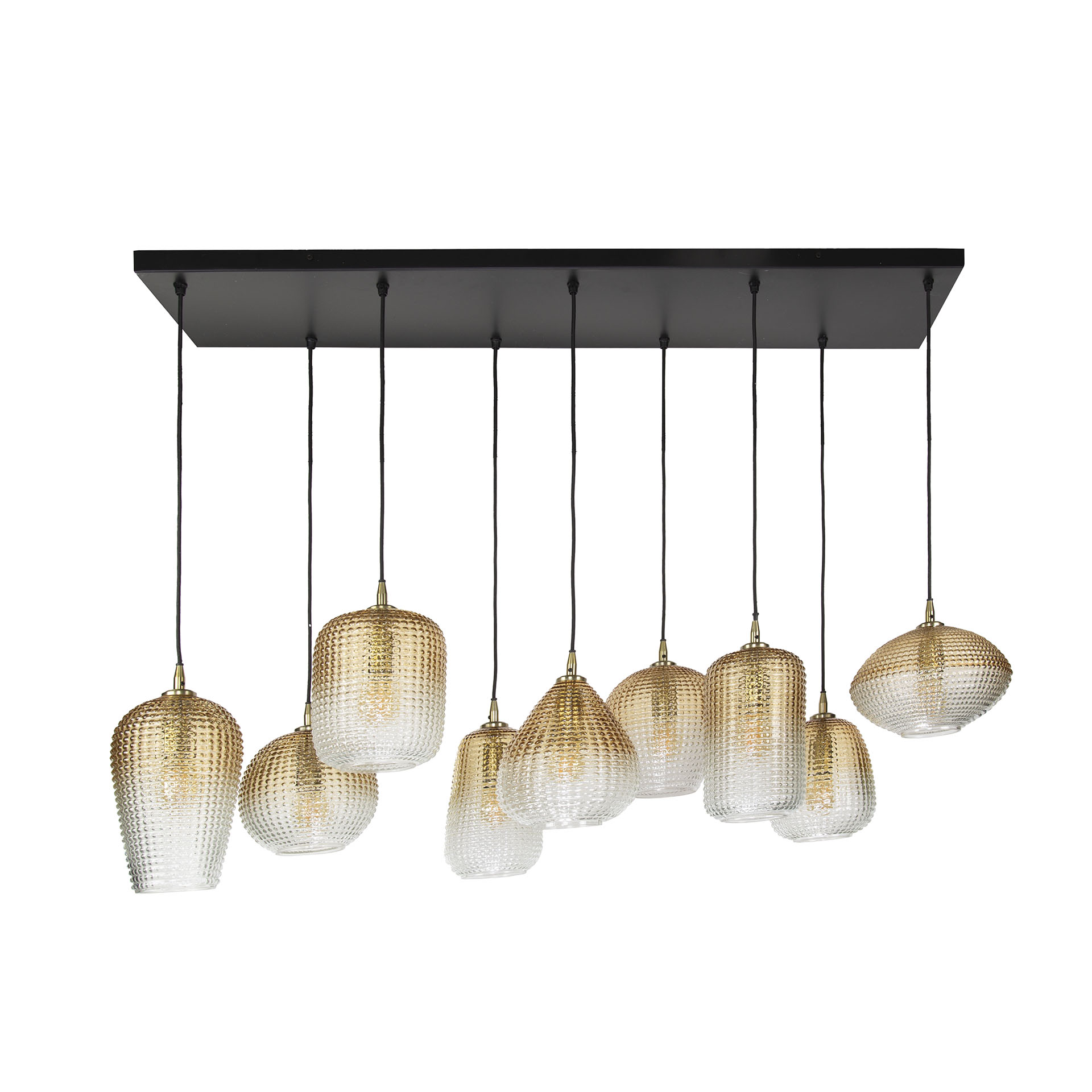 Hanglamp Dot 5+4-lichts / Amber glas - Zijlstra