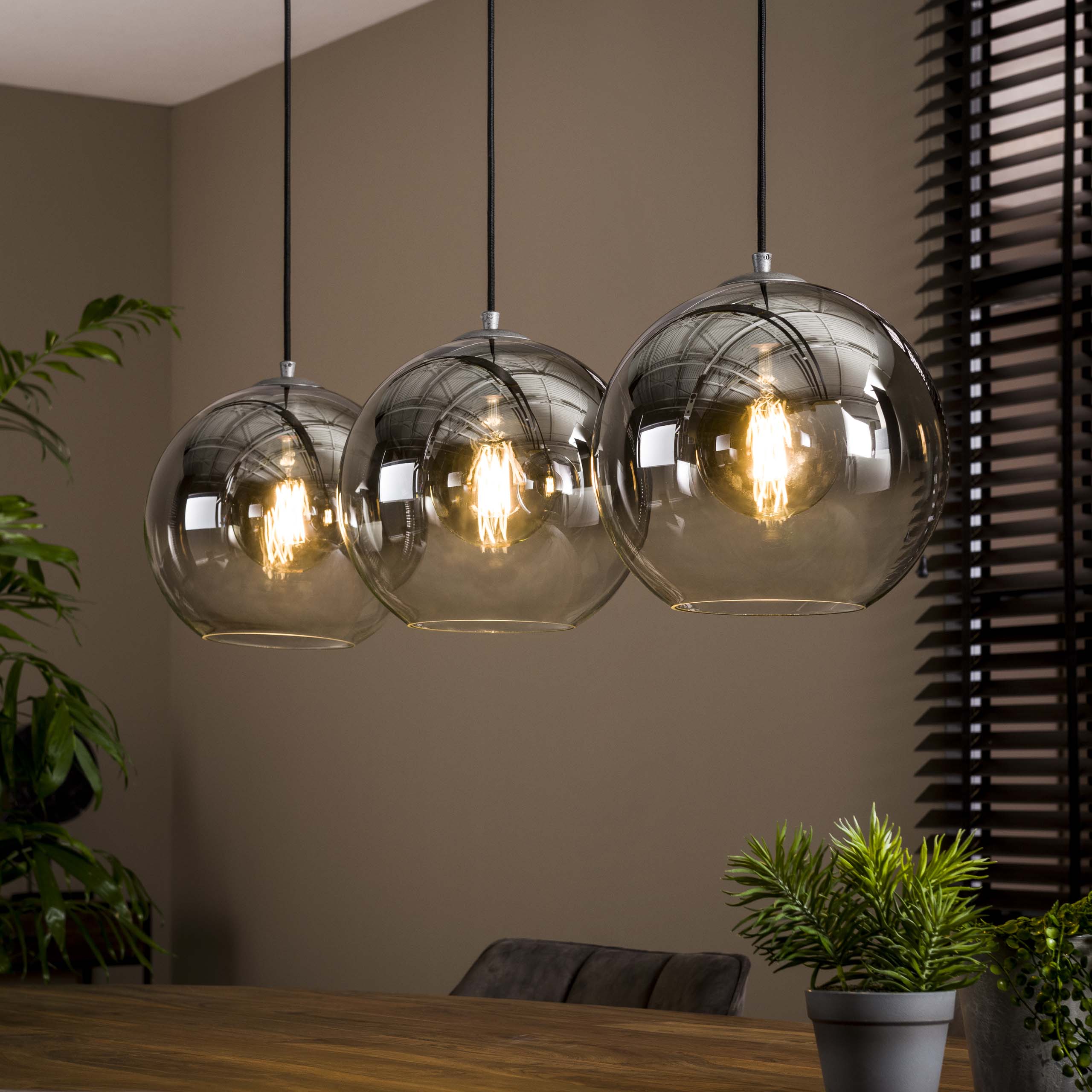 Hanglamp Bubble Shaded 3-lichts / Oud zilver - Zijlstra
