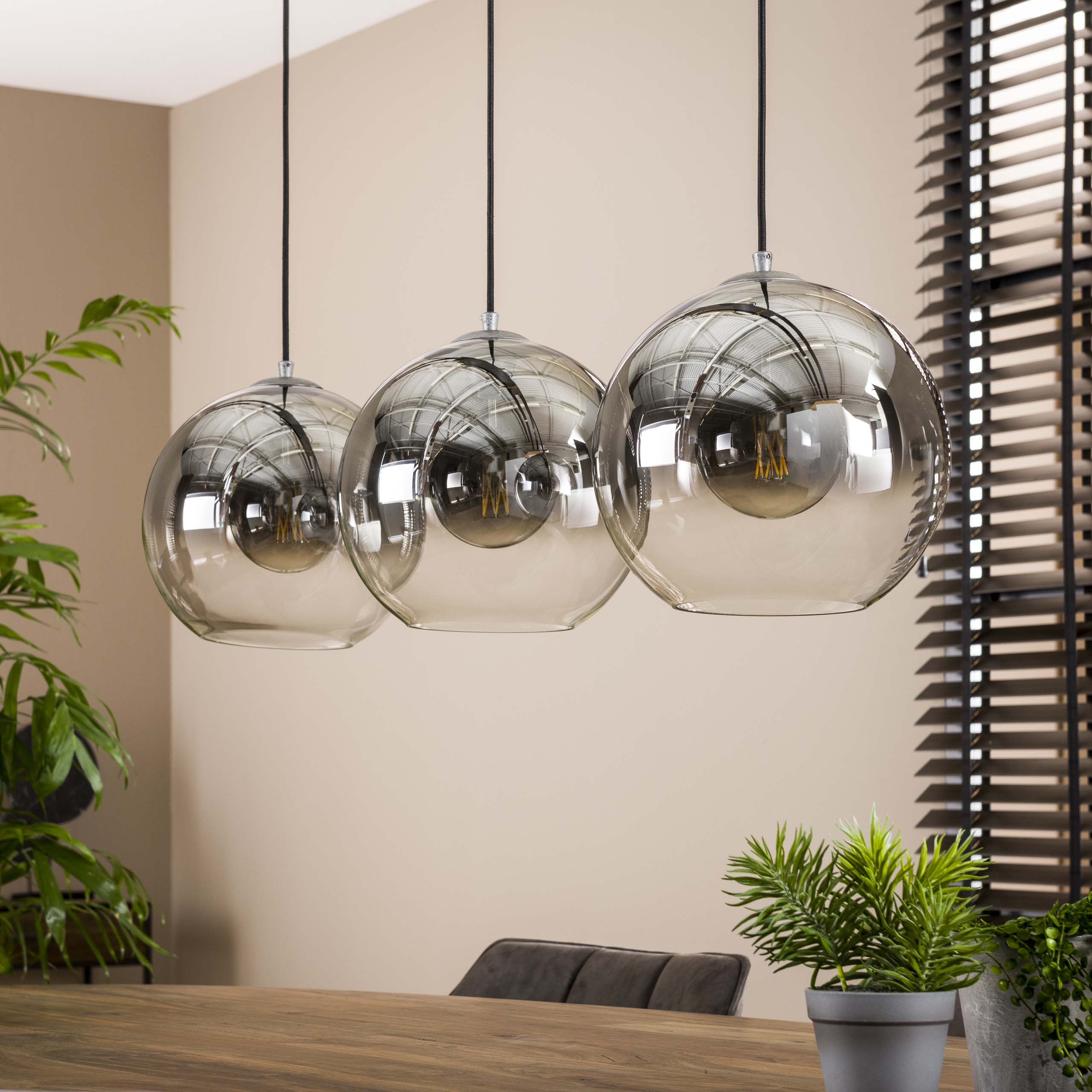Pendelleuchte Bubble Shaded 3-flammig in Altsilber (Oud Silber) - Emmo Design