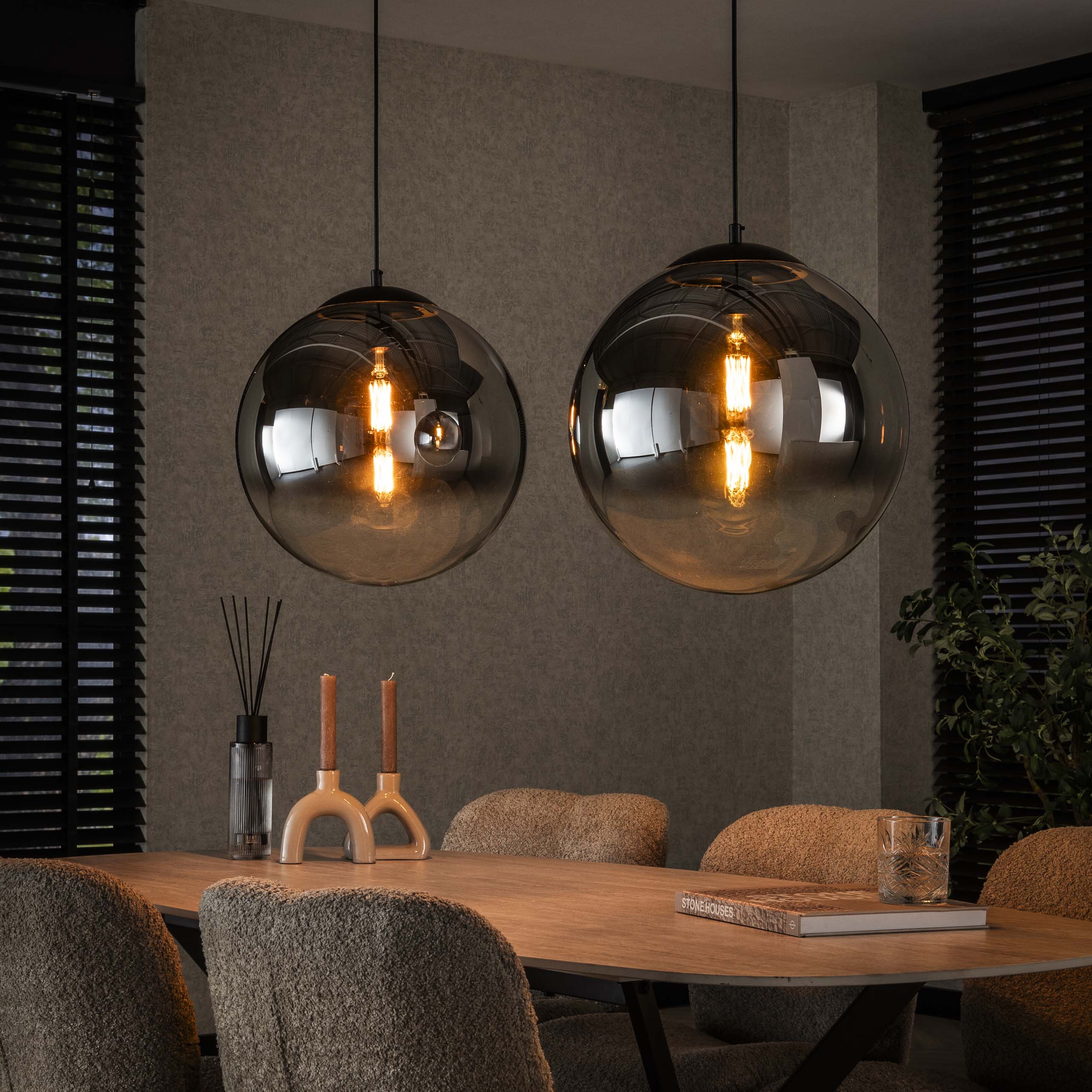 Hanglamp Bubble Shaded XL 2-lichts / Artic zwart - Zijlstra
