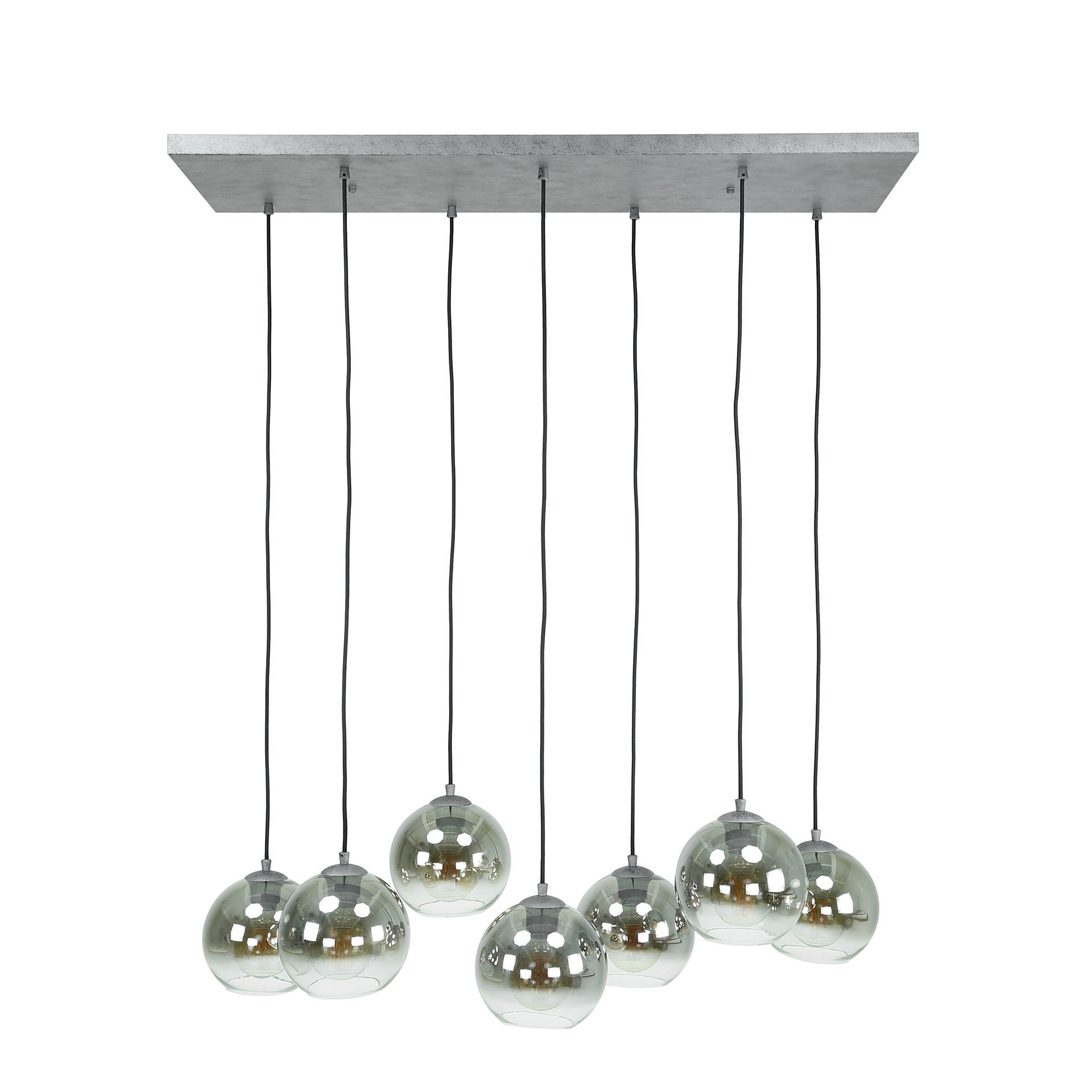 Hanglamp Bubble Shaded 4+3-lichts / Oud zilver - Zijlstra