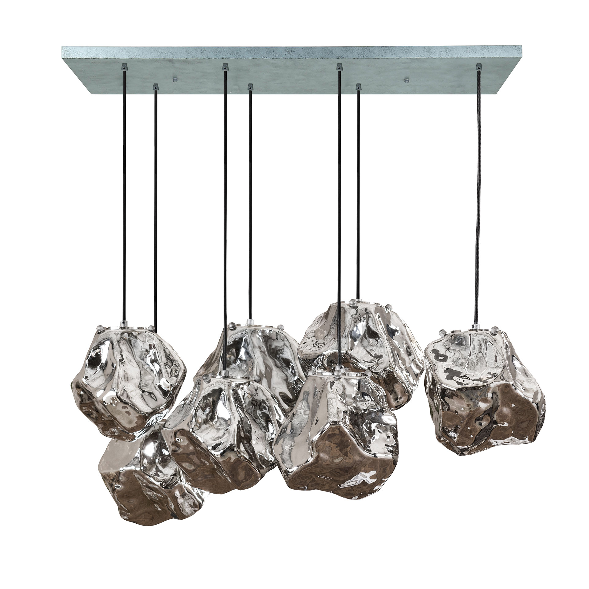 Hanglamp Rock 4+3-lichts / Chroom glas - Zijlstra
