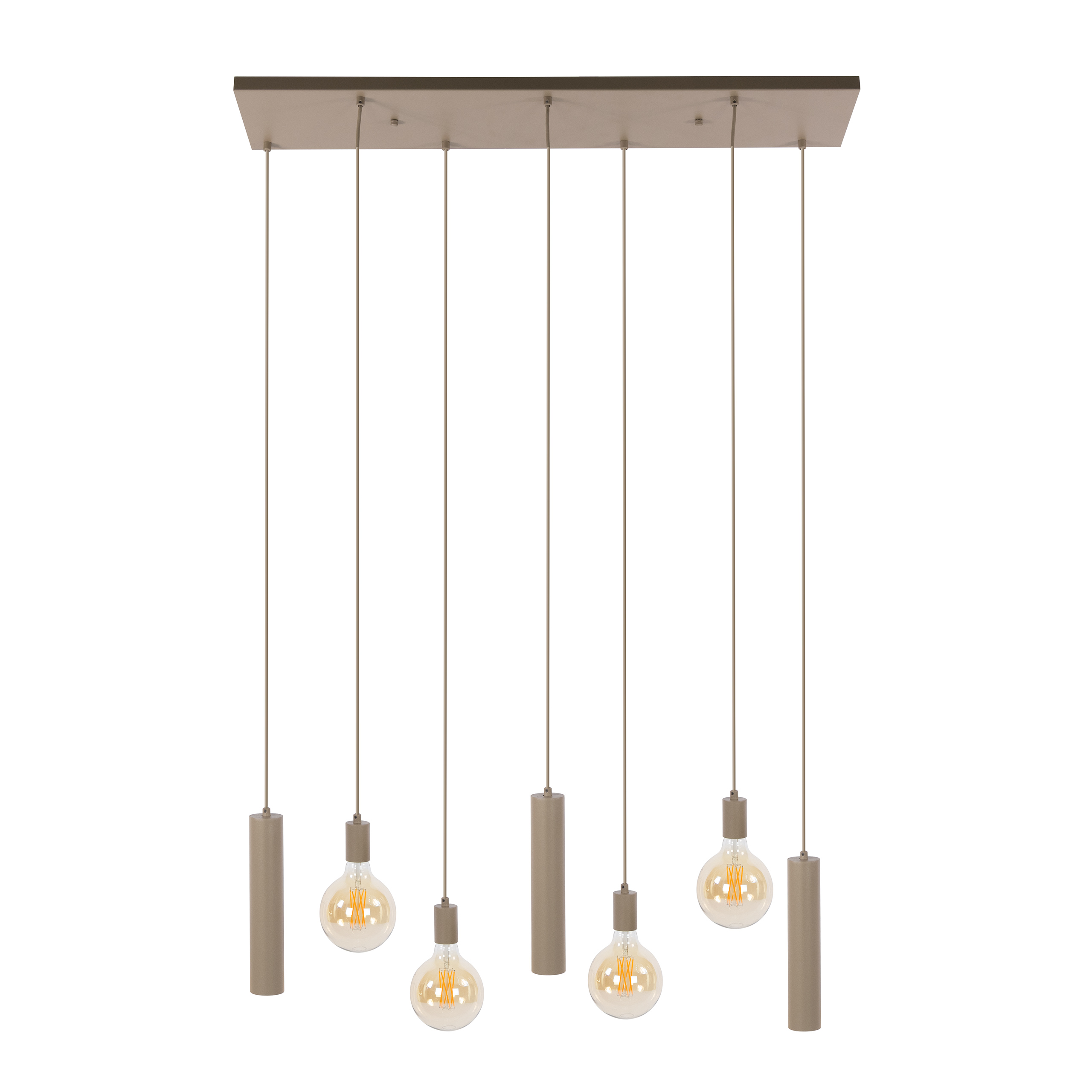 Hanglamp Senso 4+3-lichts / Beige - Zijlstra