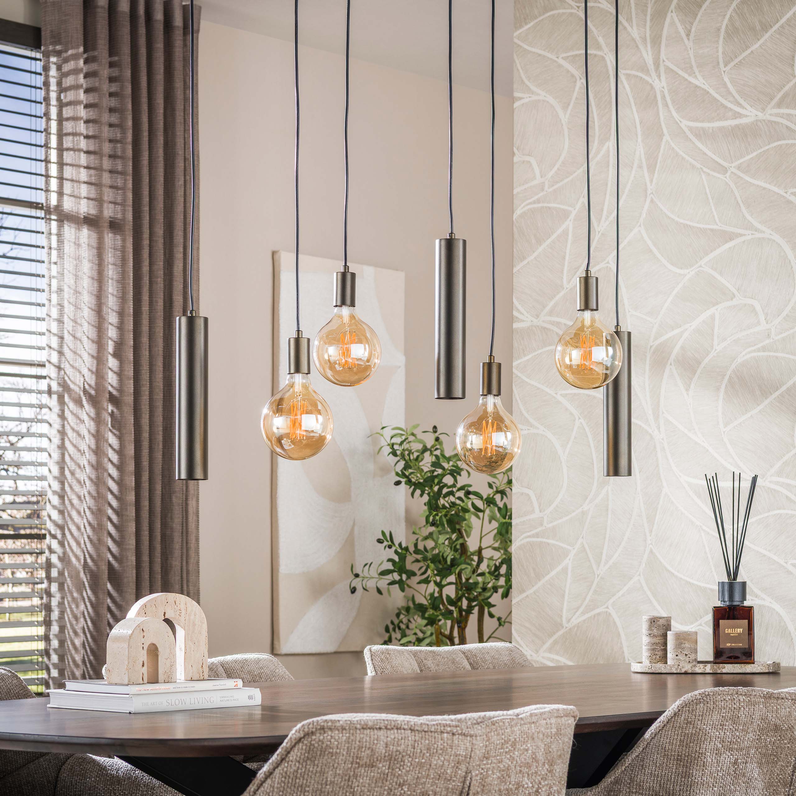 Pendelleuchte Senso 4+3-flammig in Sienna Braun - Emmo Design
