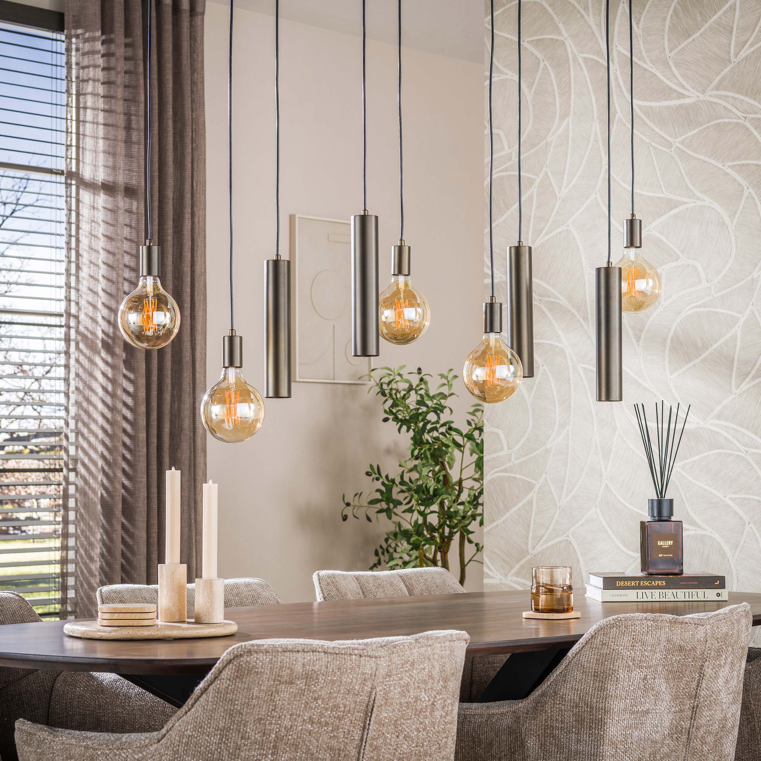 Hanglamp Senso 5+4-lichts / Sienna bruin - Zijlstra