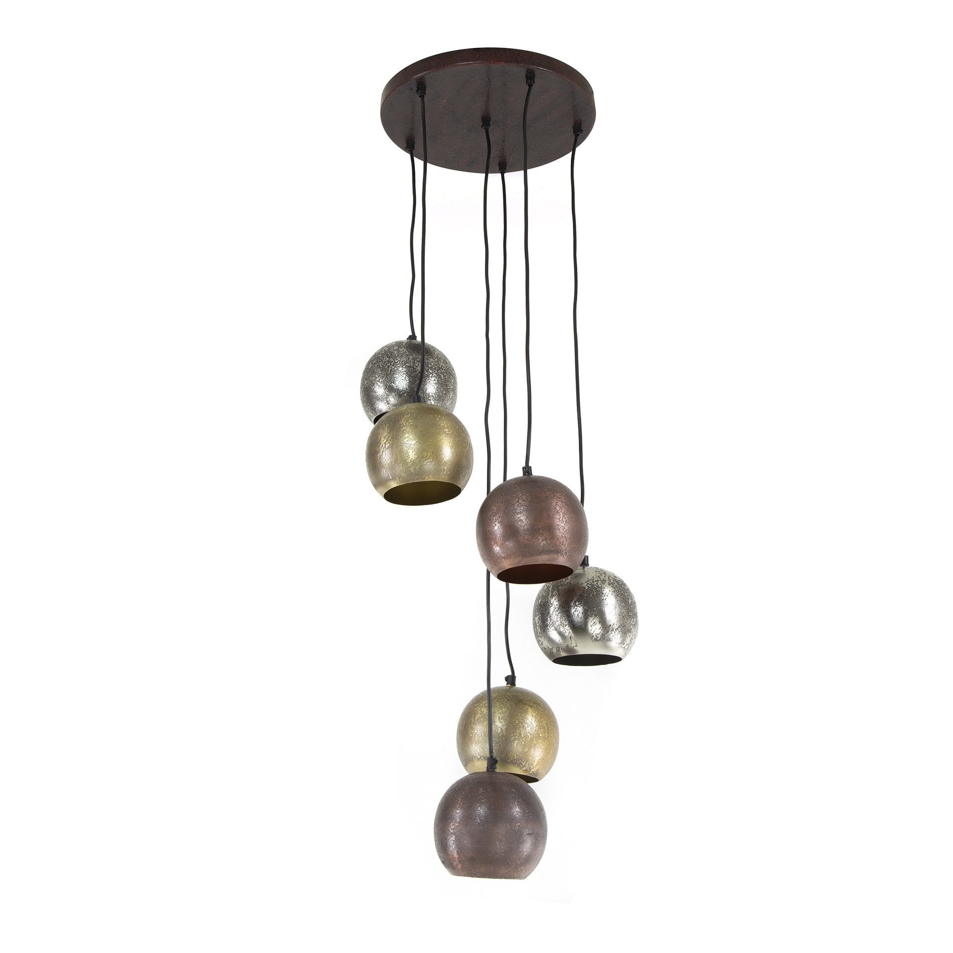Pendelleuchte Bol Metal getrapt 6-flammig in Mattnickel Mix (Mat nikkel mix) - Emmo Design