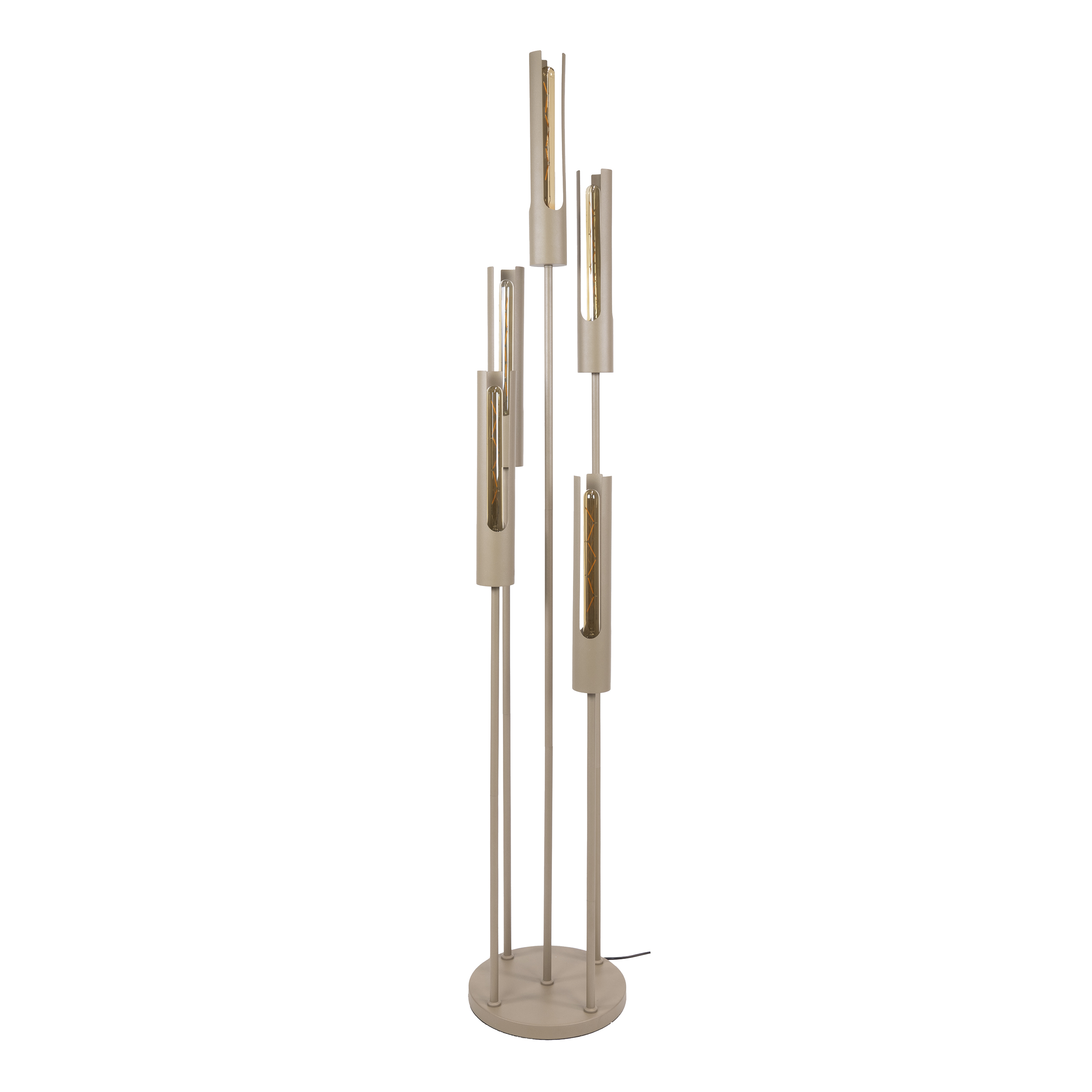 Stehleuchte Tube getrapt 5-flammig in Beige - Emmo Design
