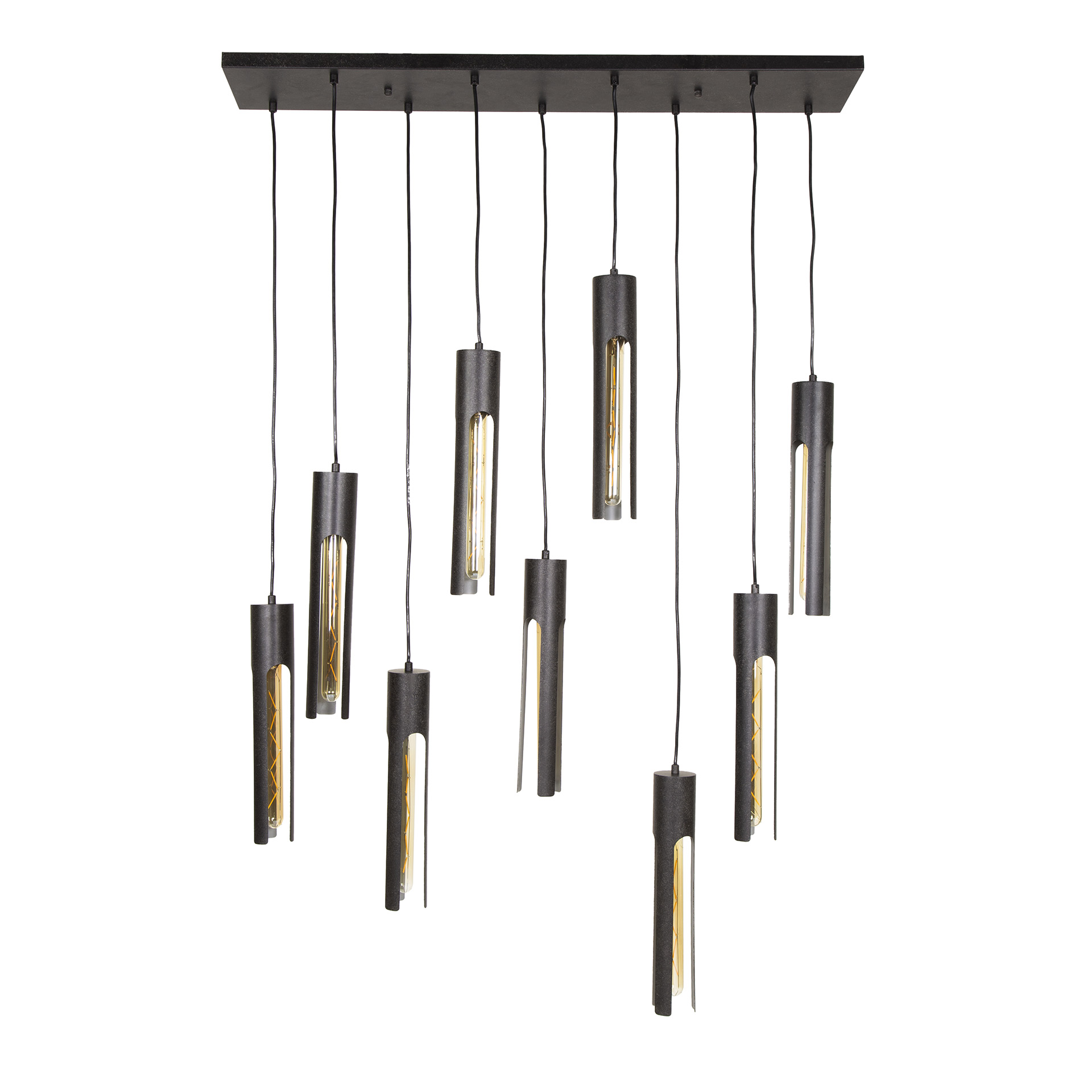 Hanglamp Tube 5+4-lichts / Artic zwart - Zijlstra