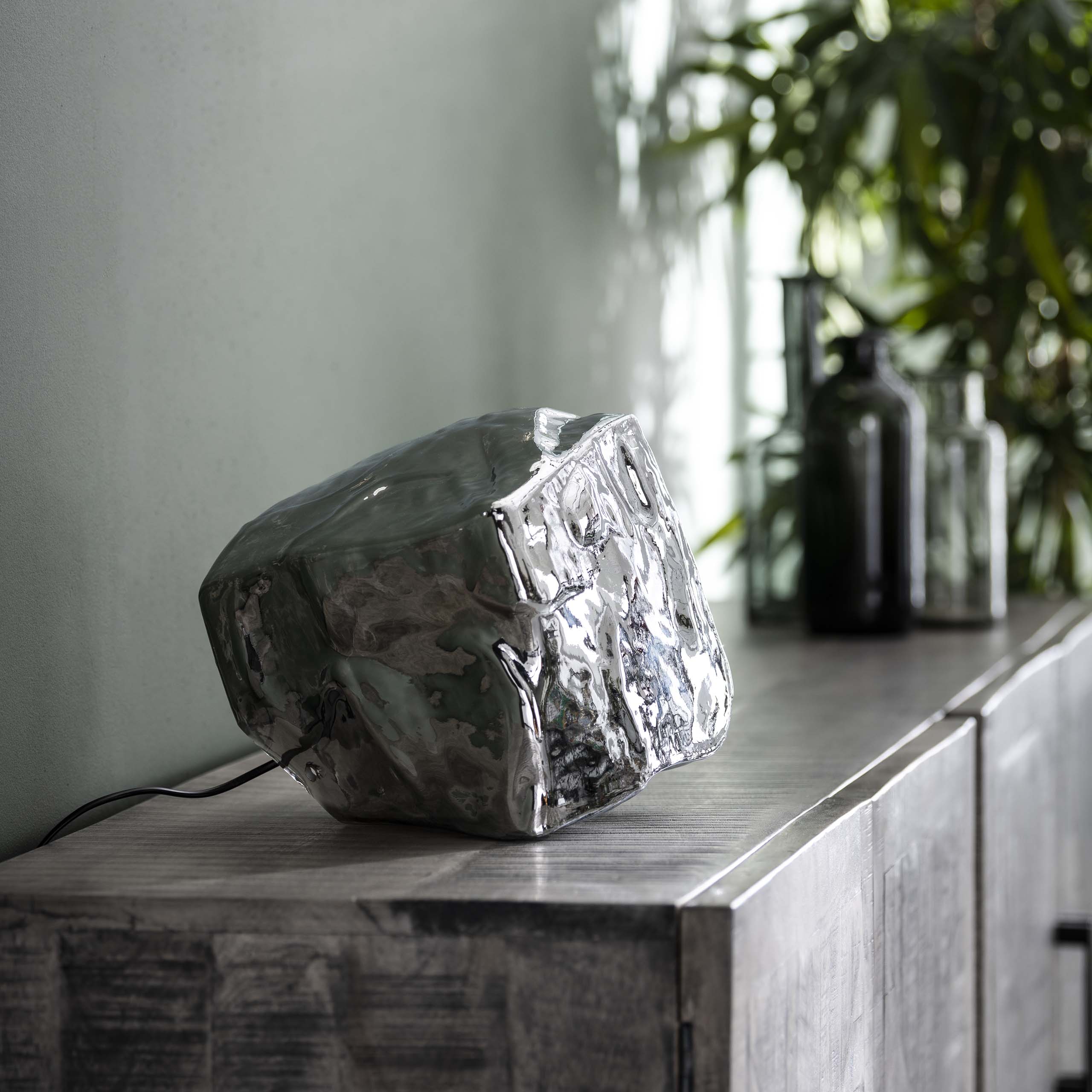 Tischleuchte Rock 1-flammig in Chromglas (Chroom Glas) - Emmo Design
