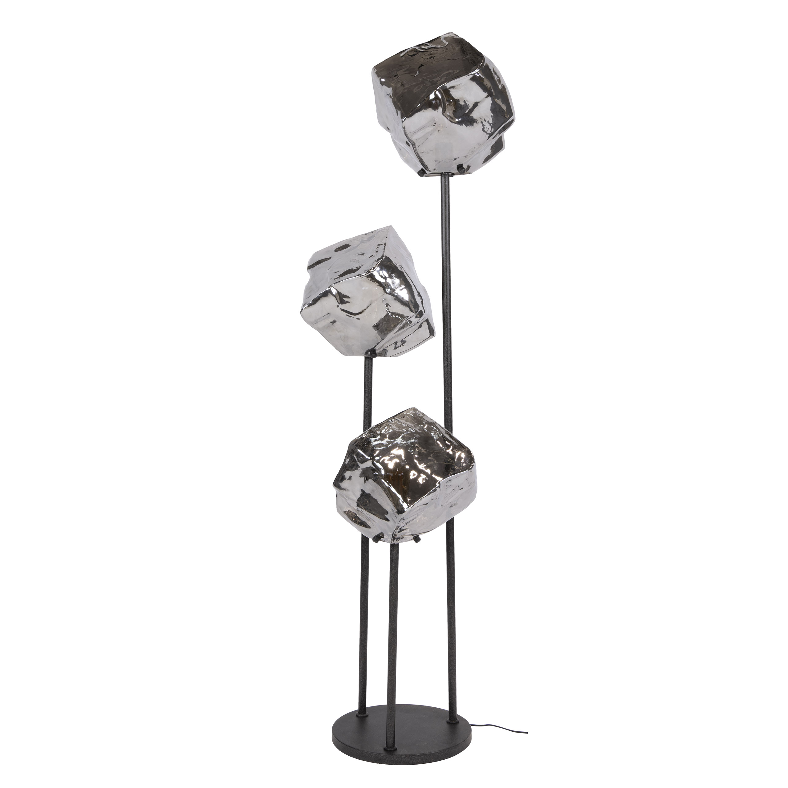 Floor lamp Rock tiered 3-light / Chrome glass - Zijlstra