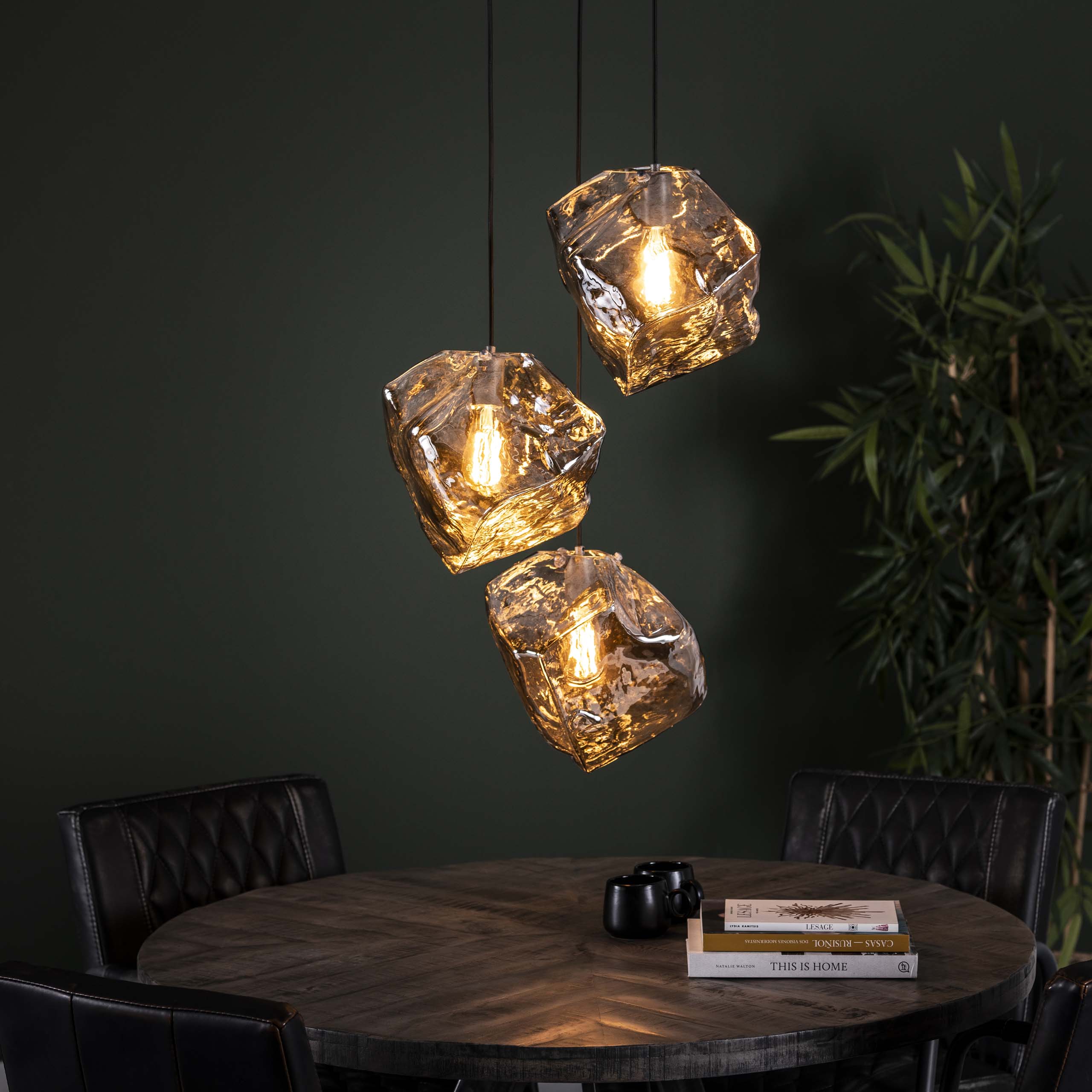 Hanglamp Rock getrapt 3-lichts / Chroom glas - Zijlstra