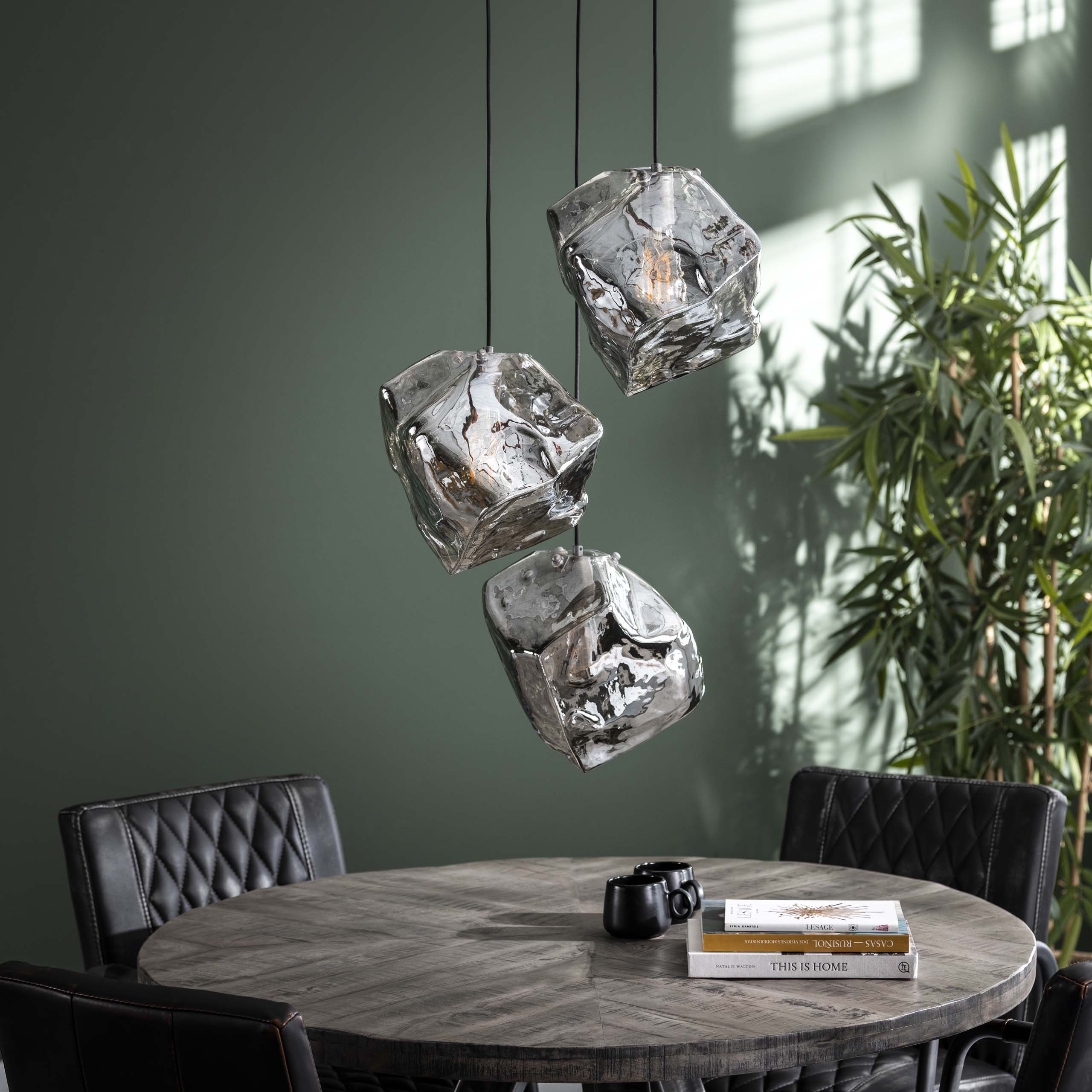 Hanglamp Rock getrapt 3-lichts / Chroom glas - Zijlstra