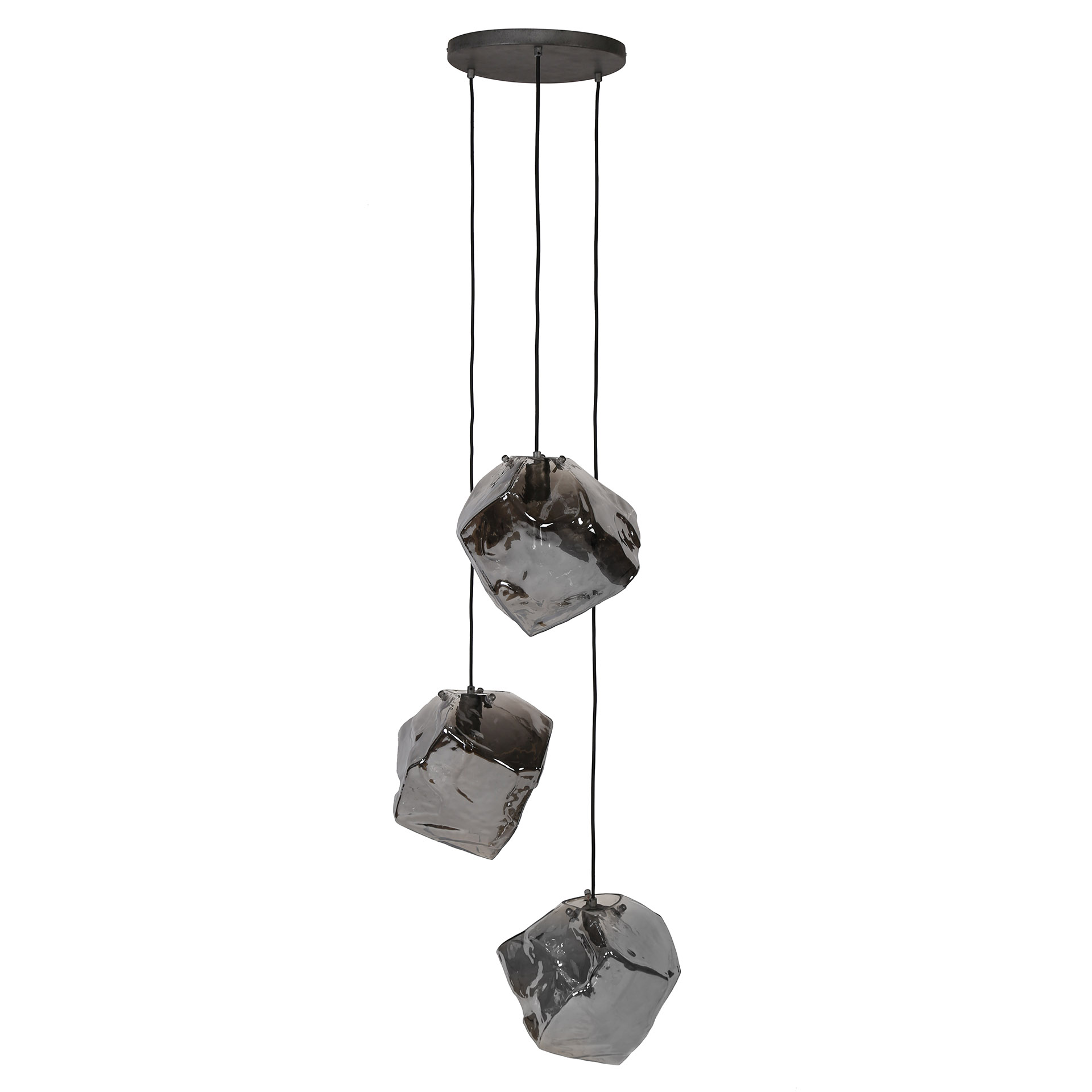 Hanglamp Rock getrapt 3-lichts / Chroom glas - Zijlstra