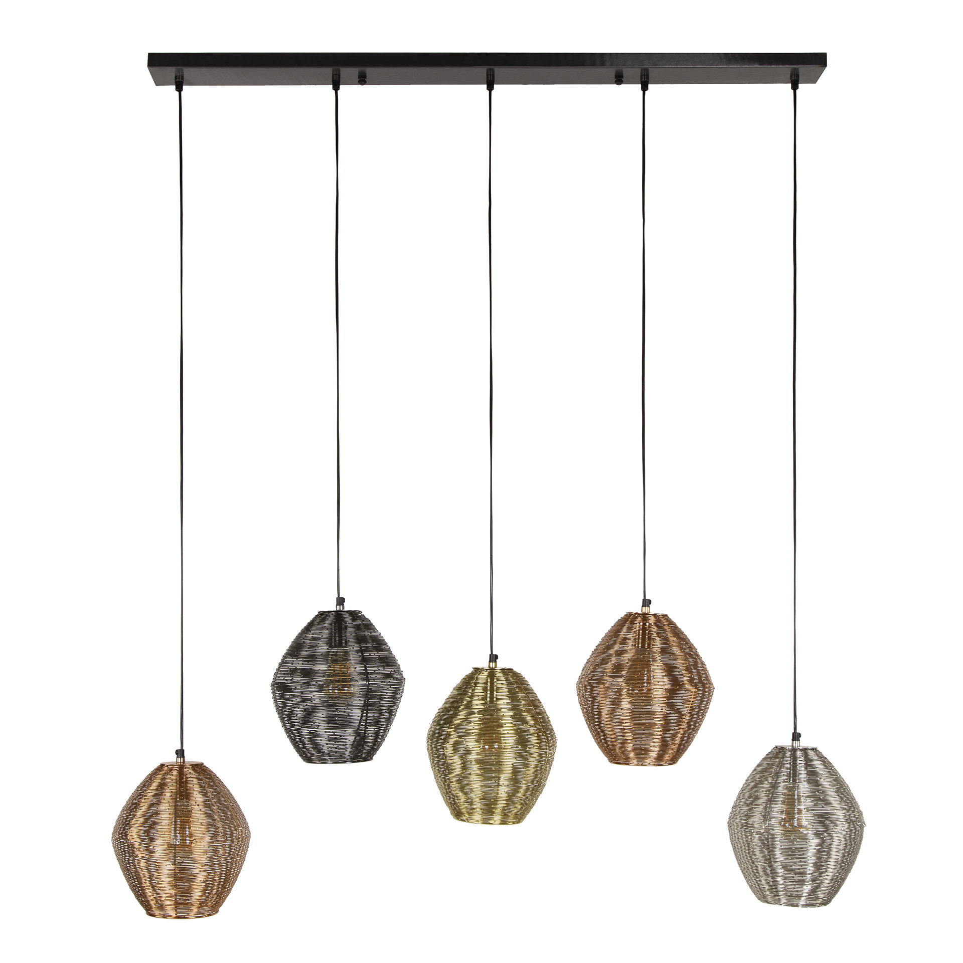 Hanglamp Web 5-lichts / Mat nikkel mix - Zijlstra