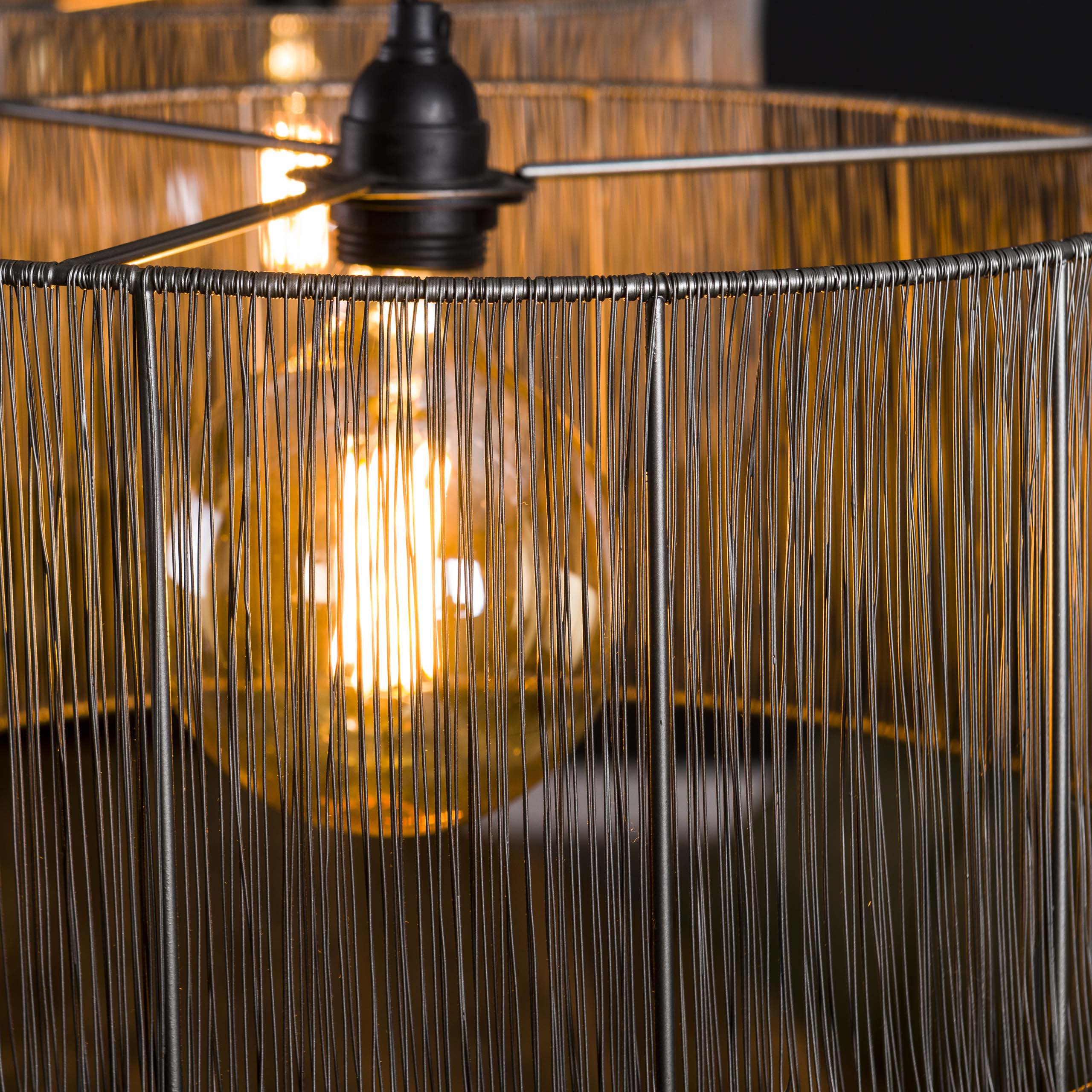 Pendelleuchte Stringshade 2-flammig in Schwarznickel (Schwarz nikkel) - Emmo Design