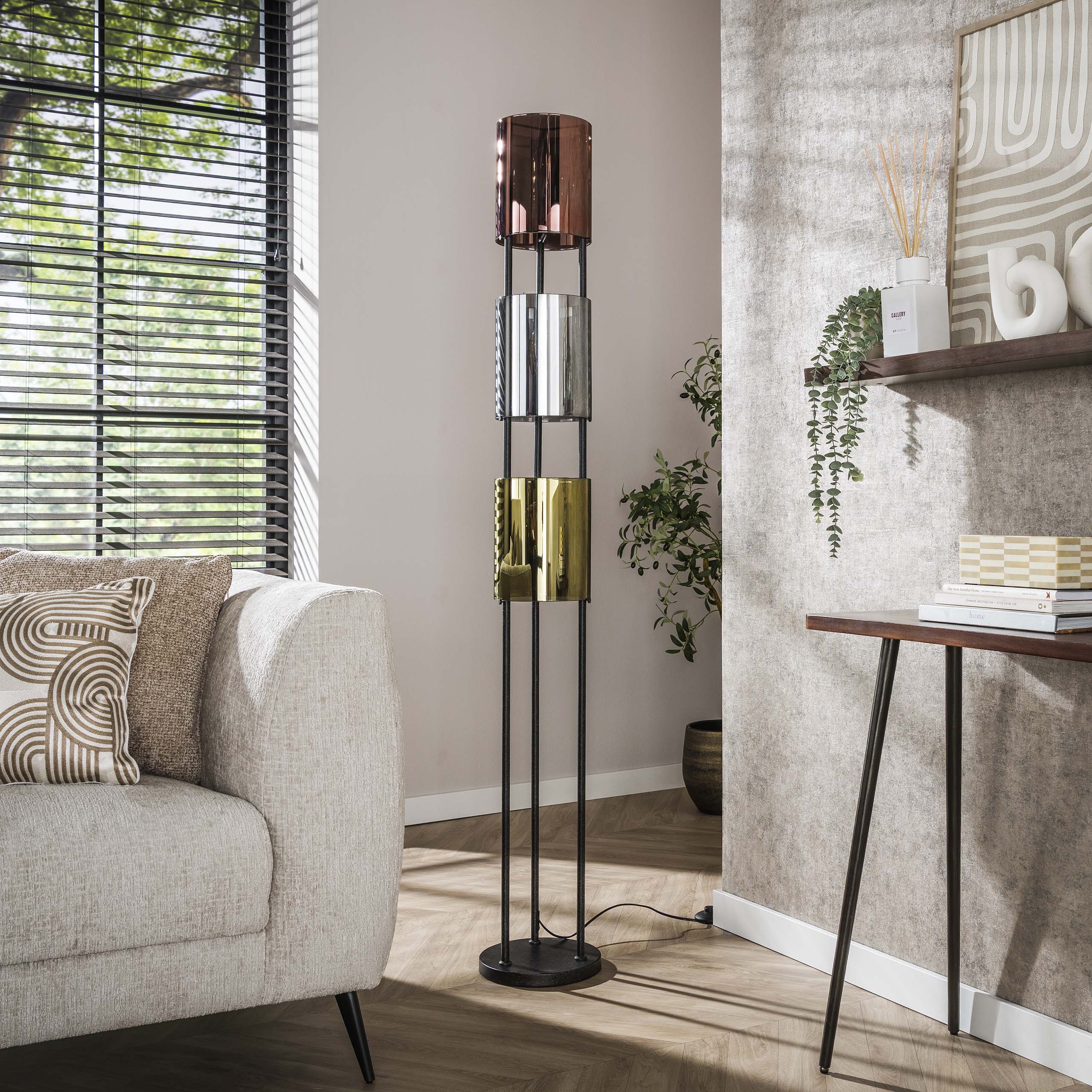 Vloerlamp Lucente Tricolore 3-lichts / Artic zwart - Zijlstra