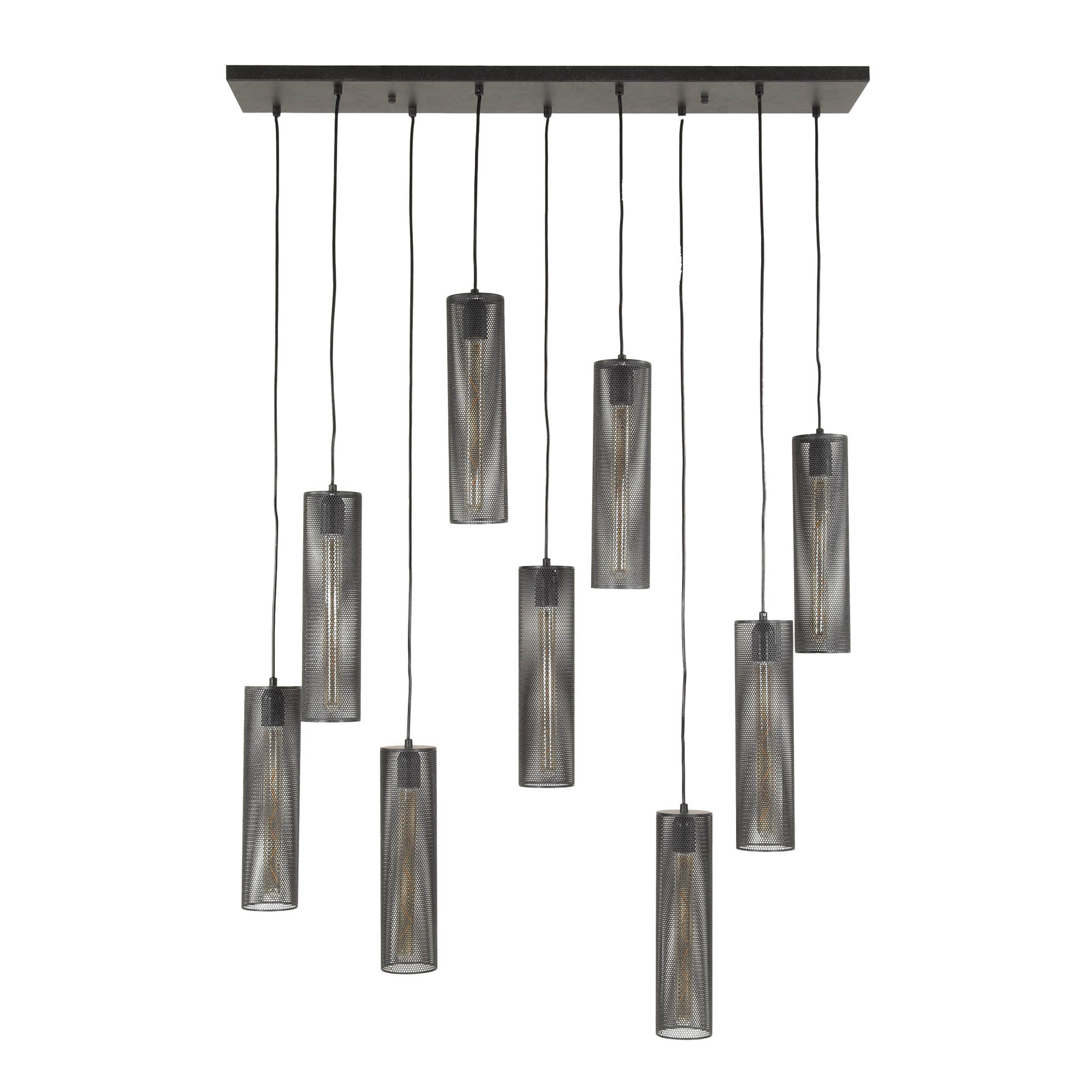 Hanglamp Tube Mesh 5+4-lichts / Artic zwart - Zijlstra