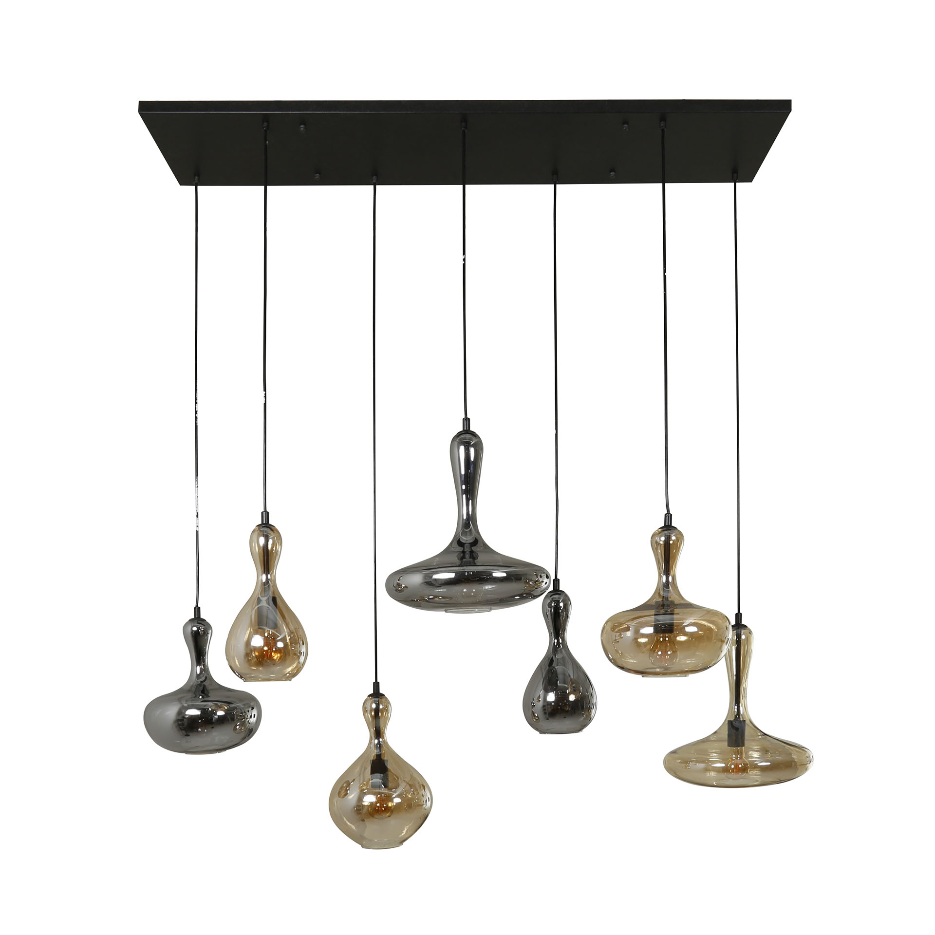 Pendelleuchte Karaf 4+3-flammig in Artic Schwarz - Emmo Design