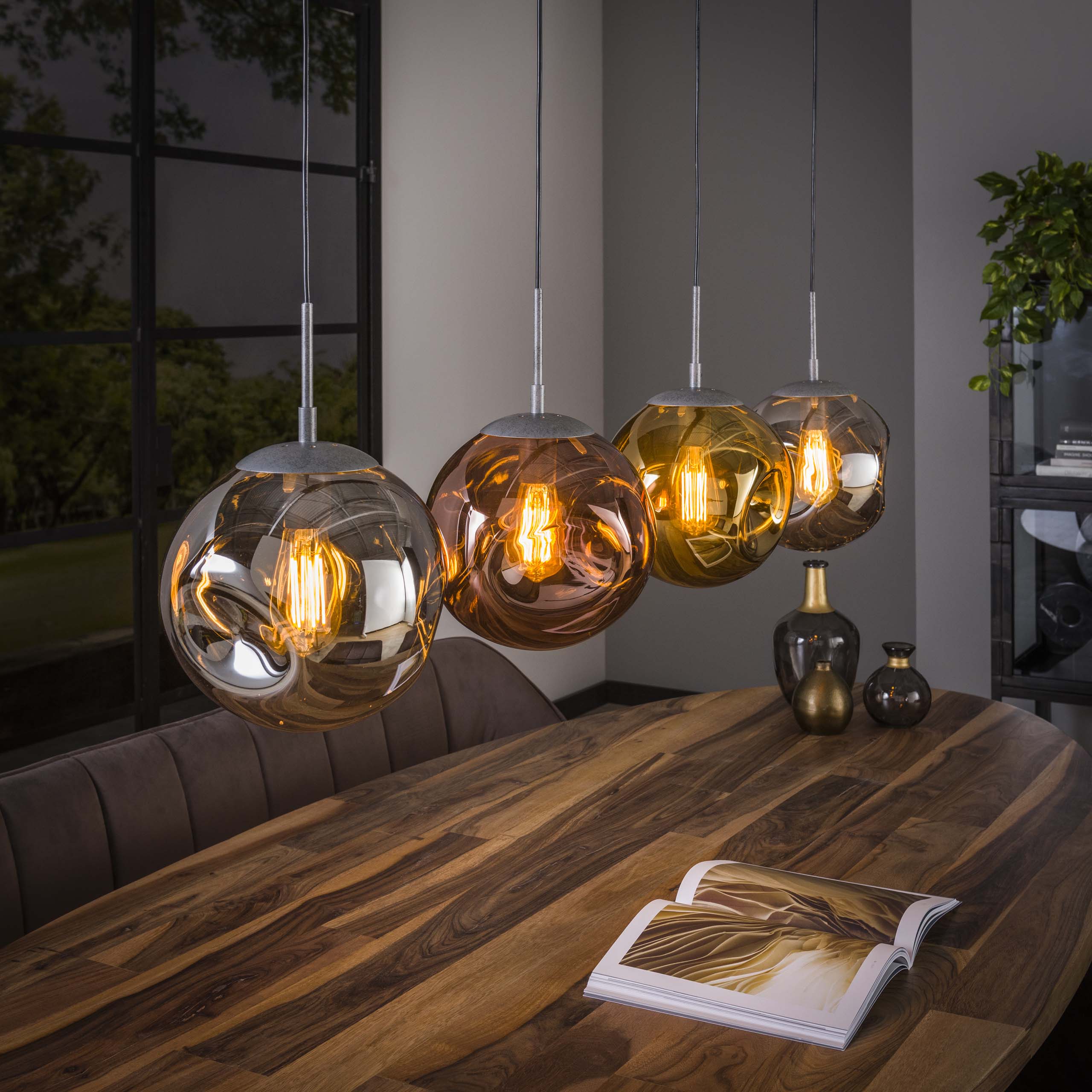 Hanglamp Stellar 4-lichts / Oud zilver - Zijlstra
