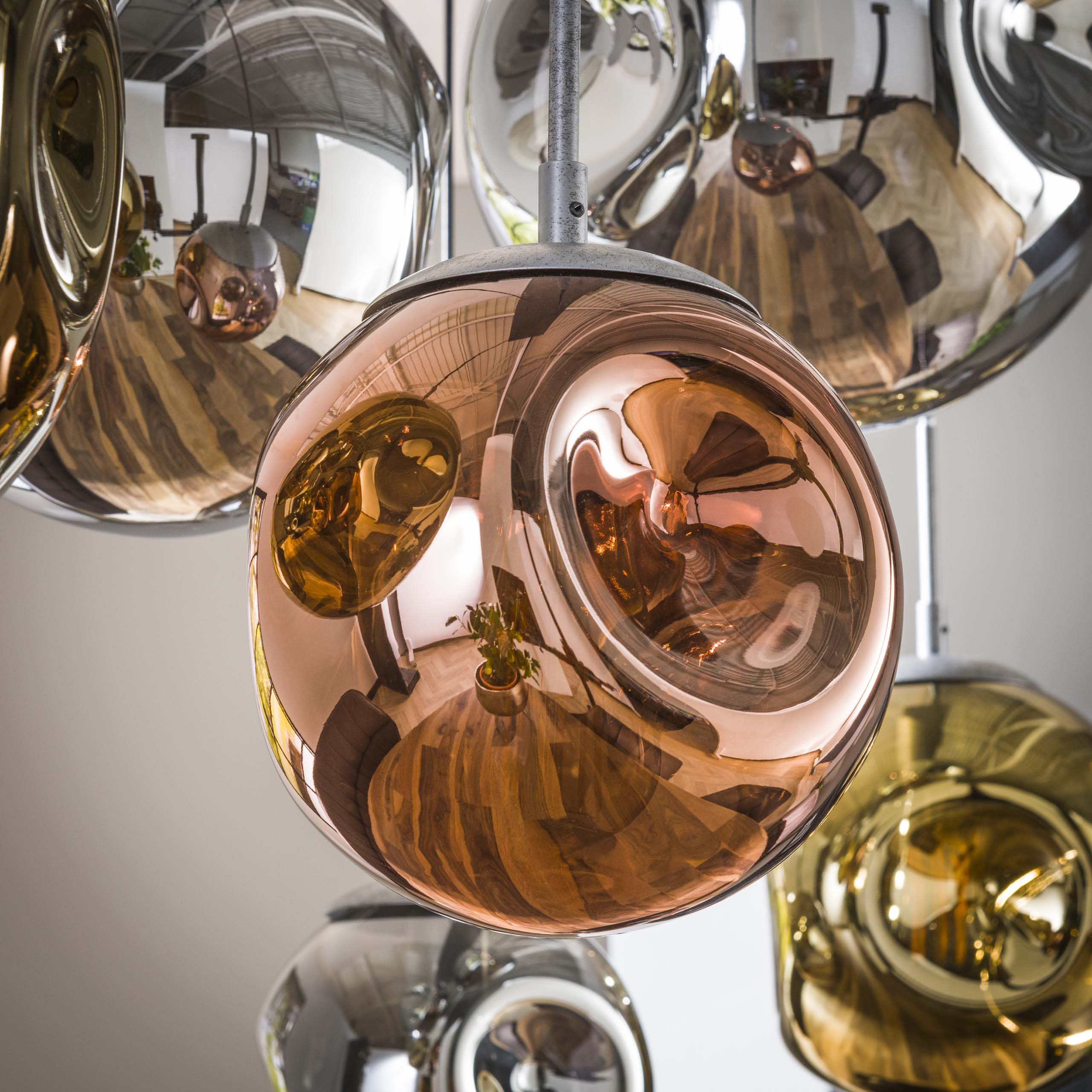 Hanglamp Stellar 4+3-lichts / Oud zilver - Zijlstra