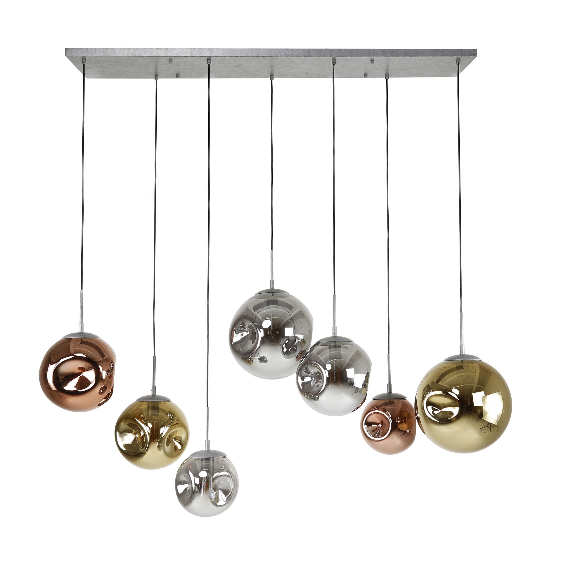 Hanglamp Stellar 4+3-lichts / Oud zilver - Zijlstra