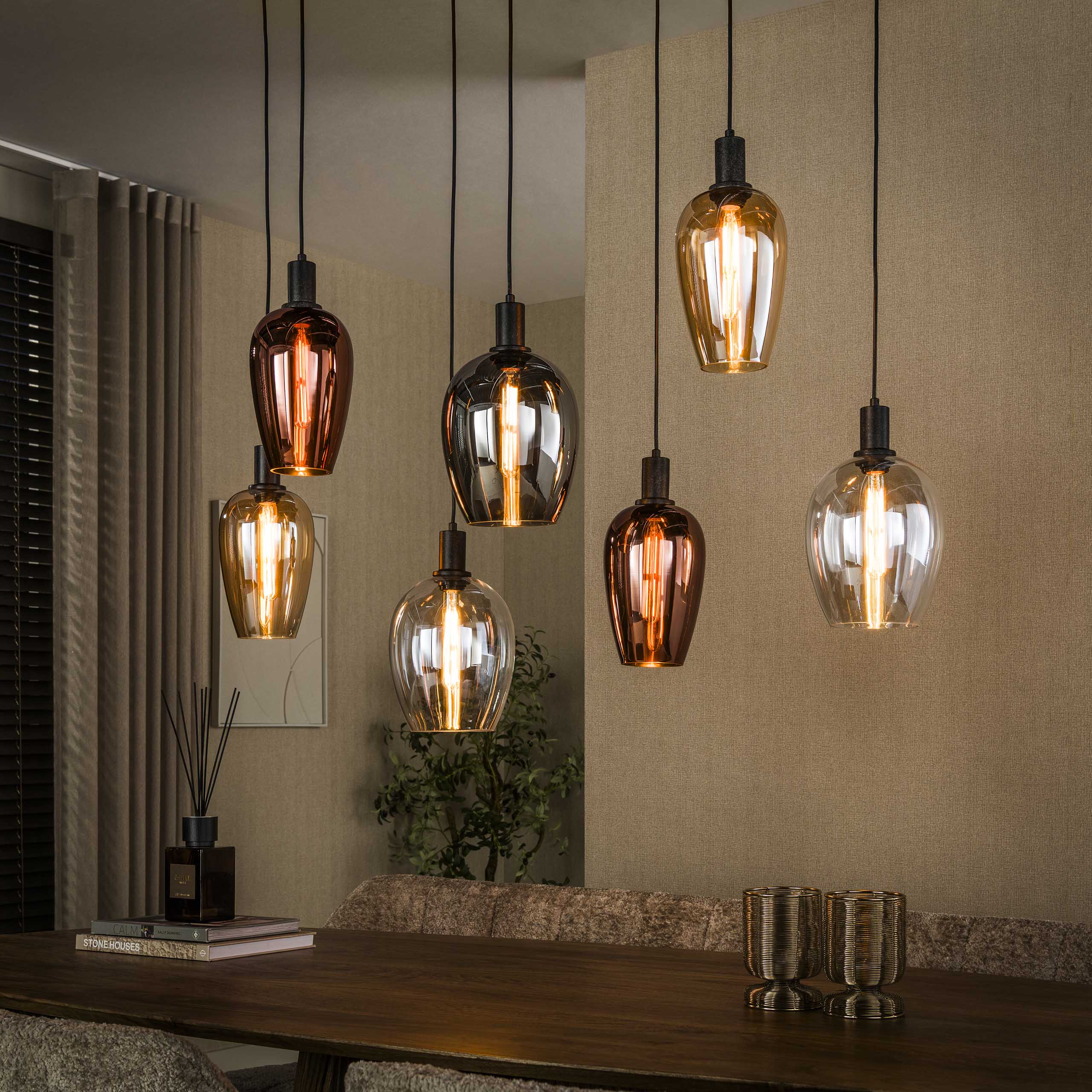 Hanglamp Amfora 7-lichts / Artic zwart - Zijlstra