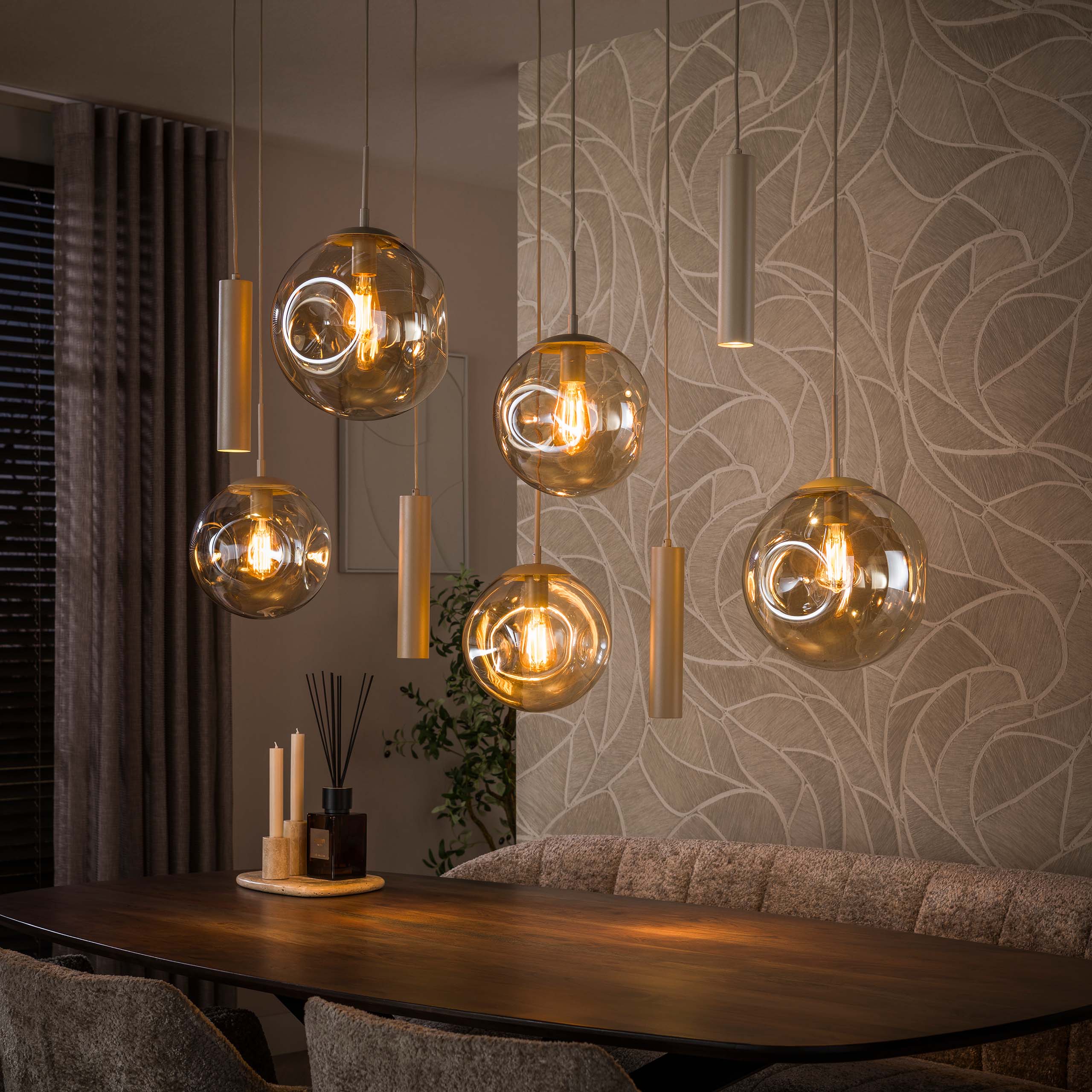 Hängeleuchte Stellar pendel 5+4-flammig / Beige - Zijlstra