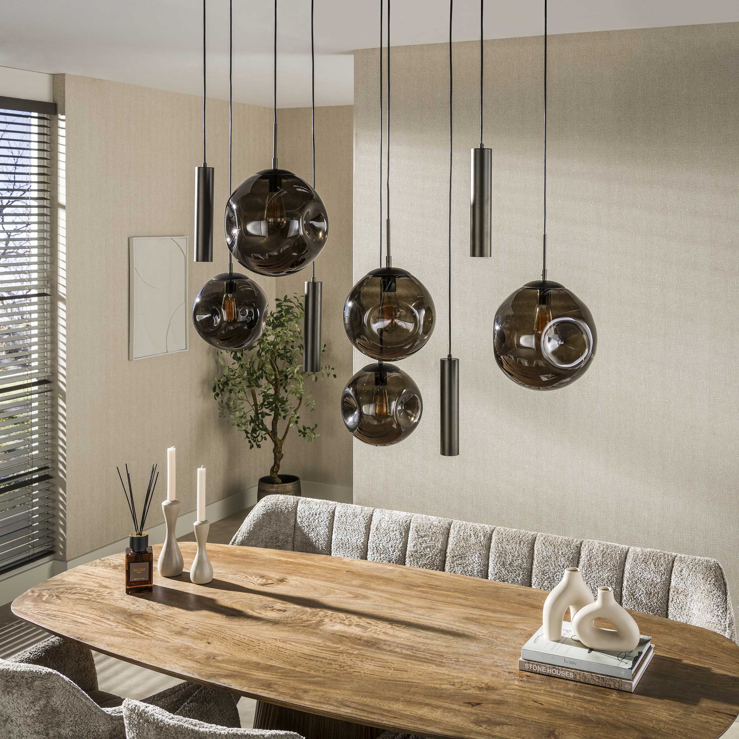 Pendelleuchte Stellar pendel 5+4-flammig in Sienna Braun - Emmo Design