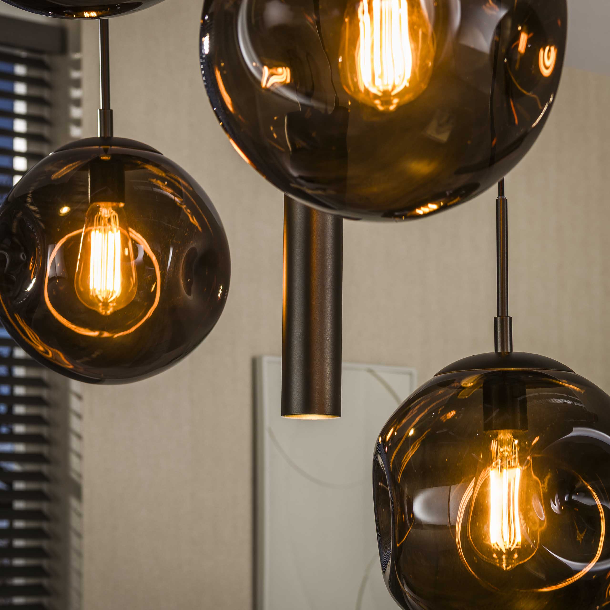 Hanglamp Stellar pendel 5+4-lichts / Sienna bruin - Zijlstra