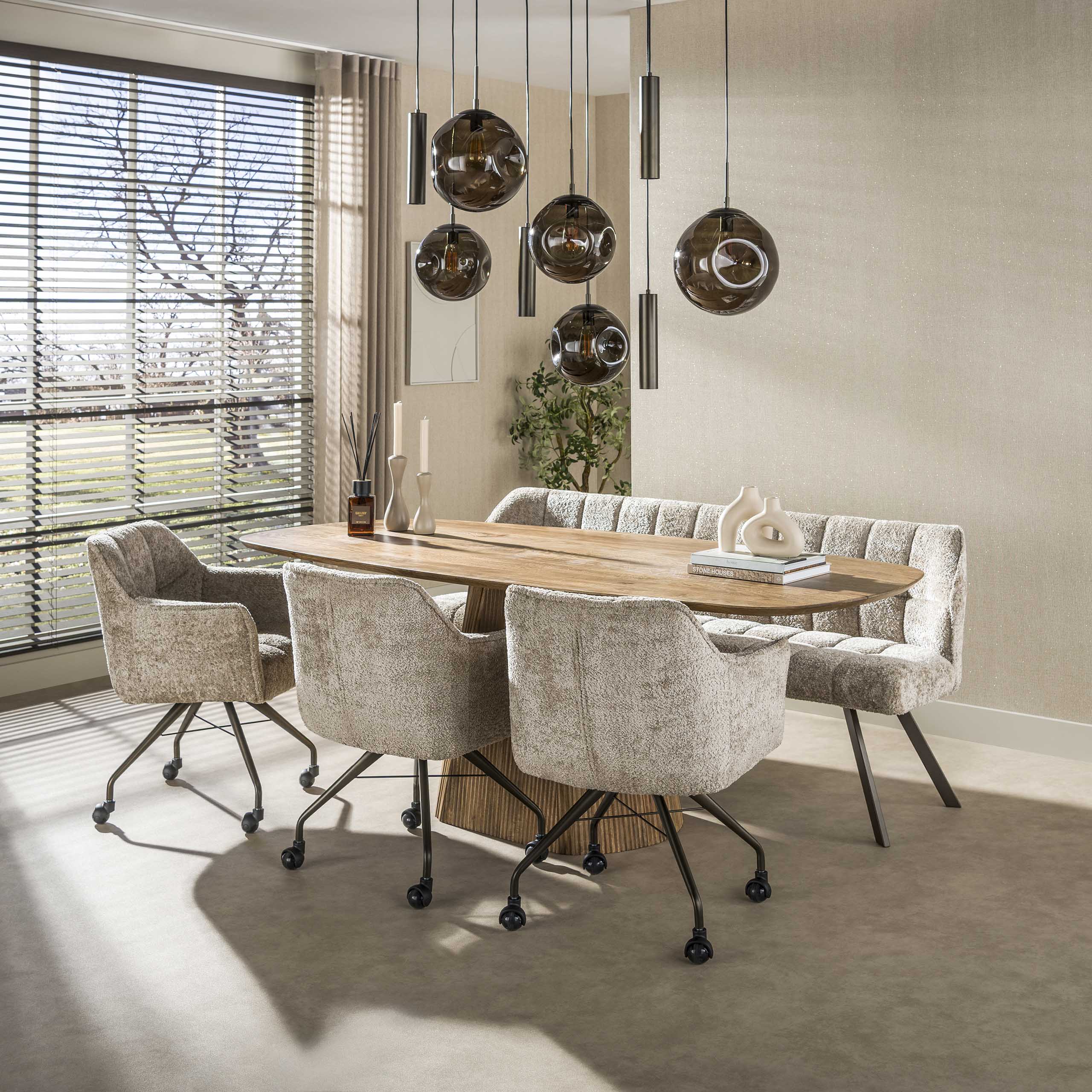 Hanglamp Stellar pendel 5+4-lichts / Sienna bruin - Zijlstra