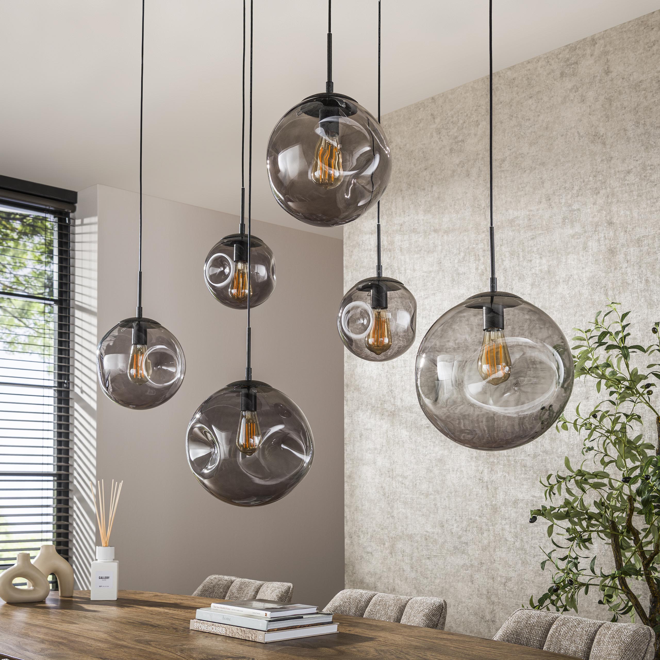 Hanglamp Stellar Black 6-lichts / Artic zwart - Zijlstra