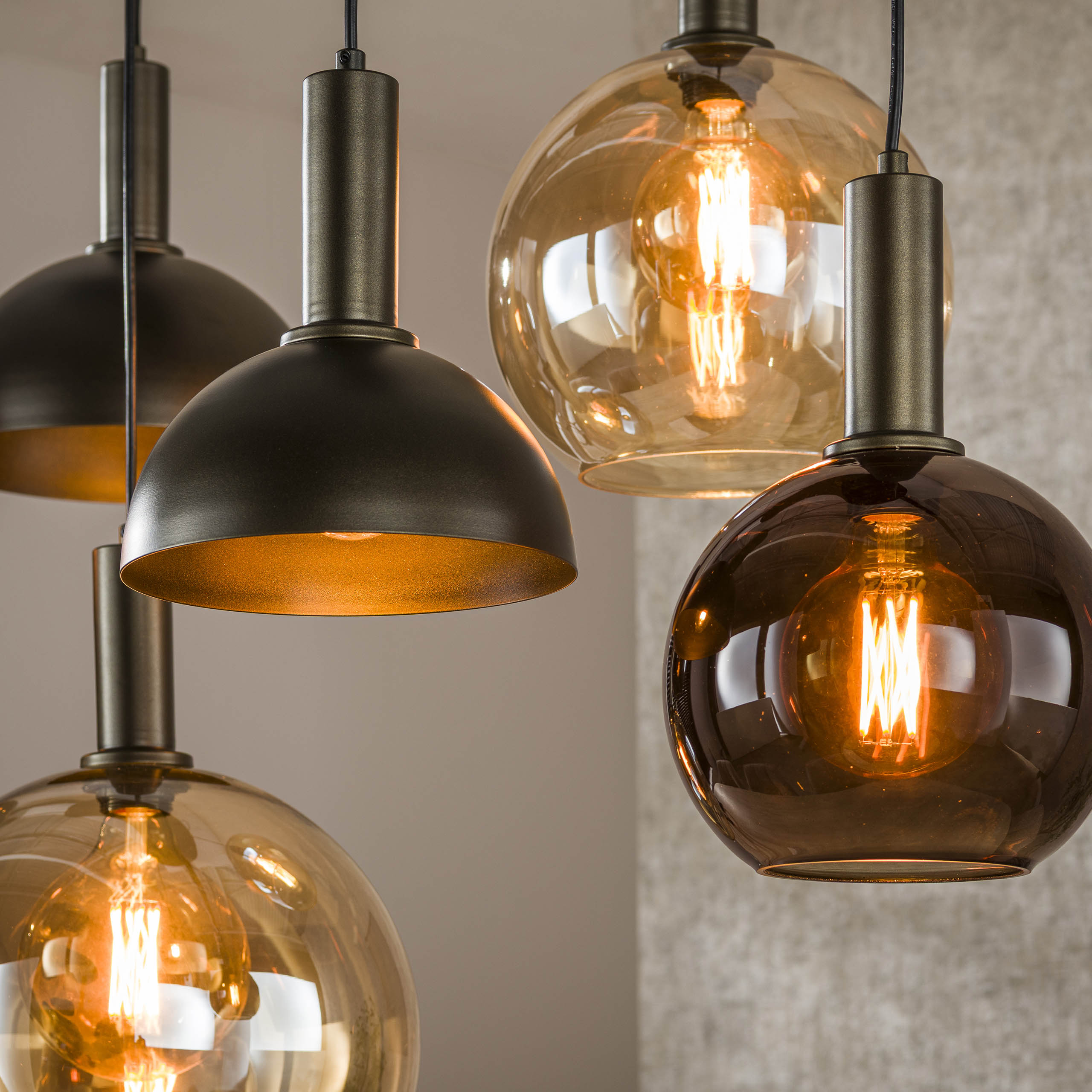 Hanglamp Cluster 4+3-lichts / Sienna bruin - Zijlstra