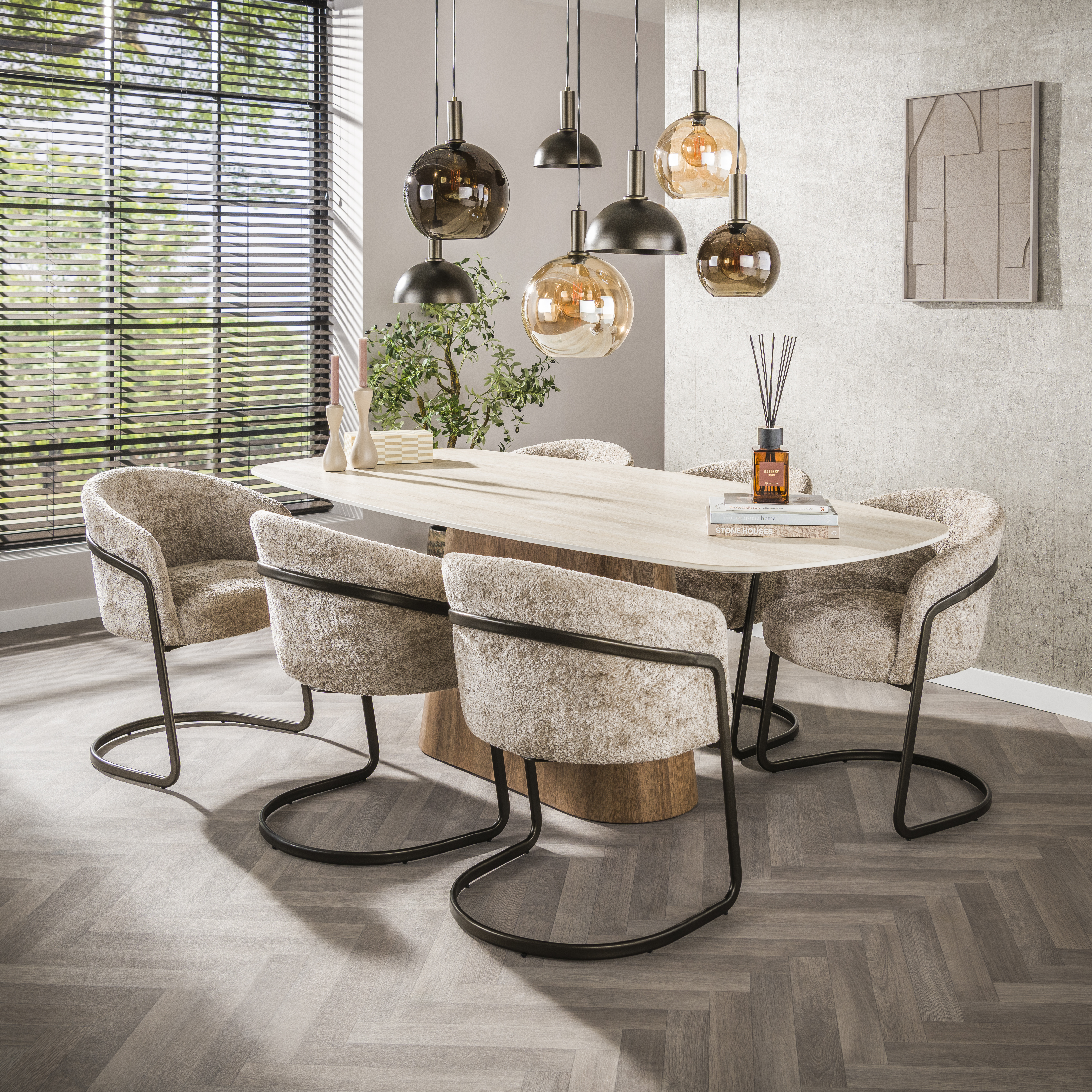 Pendelleuchte Cluster 4+3-flammig in Sienna Braun - Emmo Design
