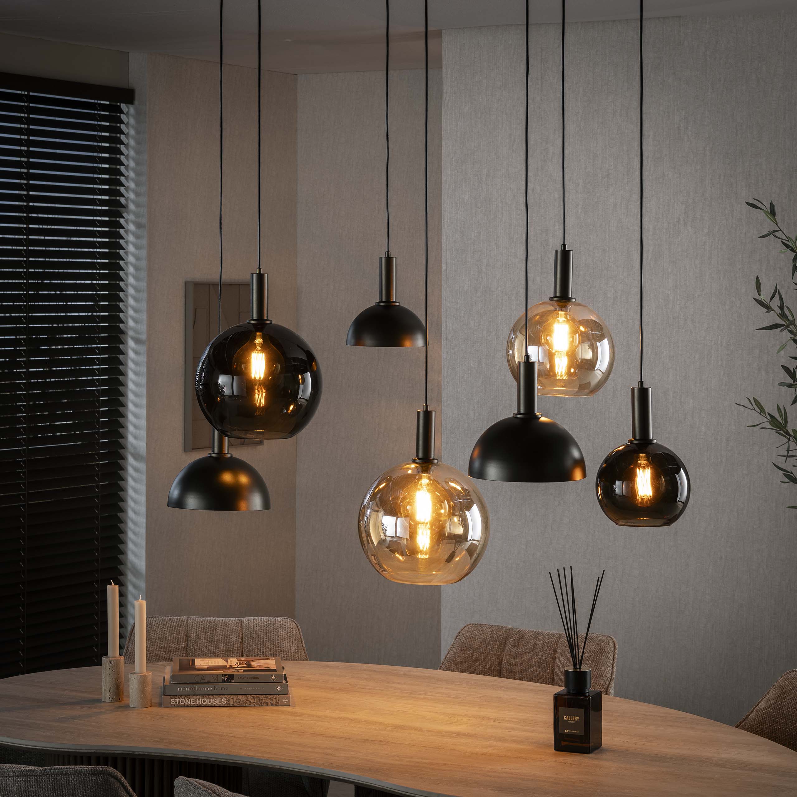 Hanglamp Cluster 4+3-lichts / Sienna bruin - Zijlstra
