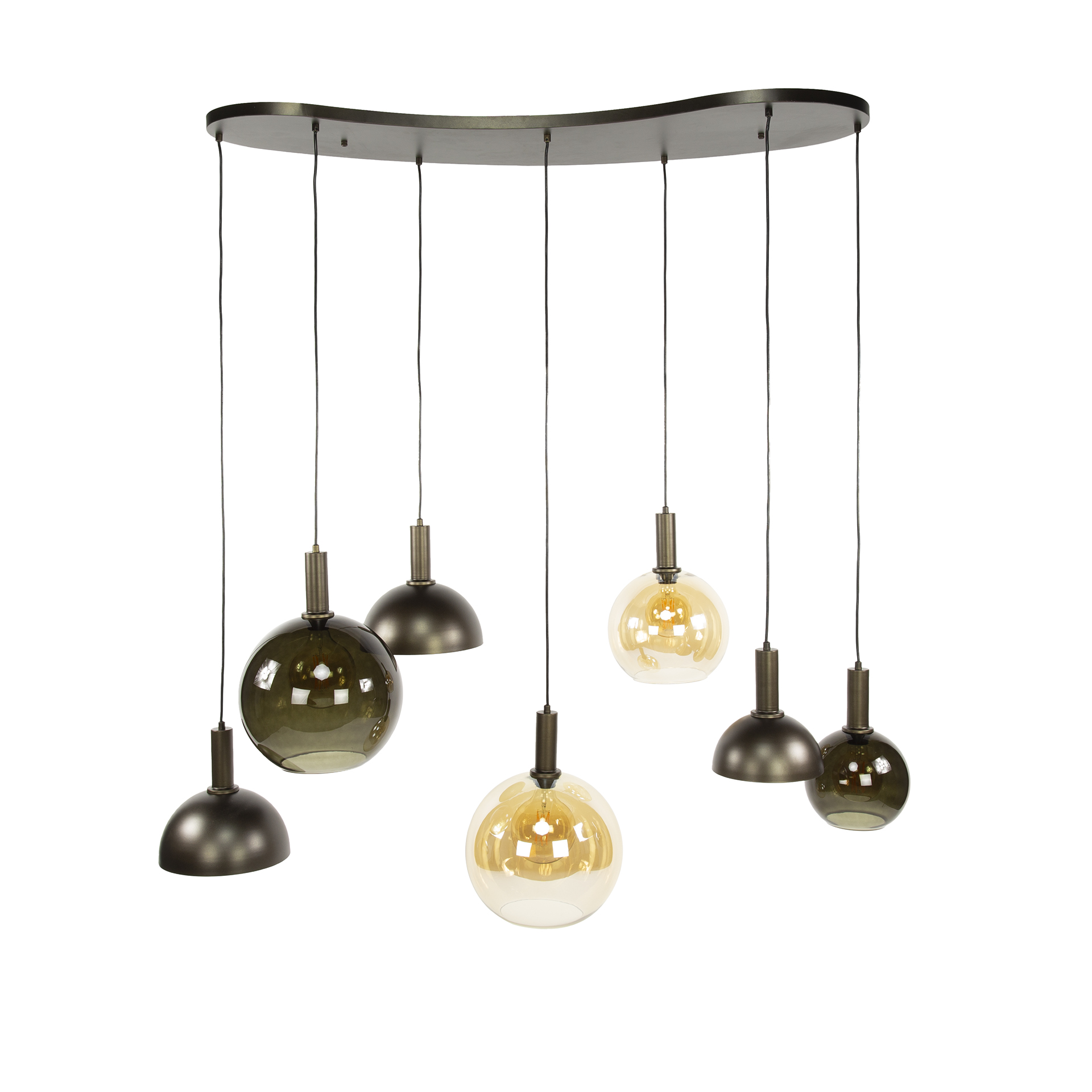Hanglamp Cluster 4+3-lichts / Sienna bruin - Zijlstra