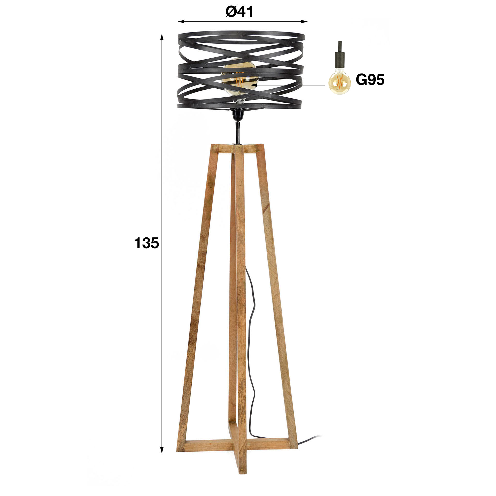 Floor Lamp Twist 1-light / Slate grey - Zijlstra