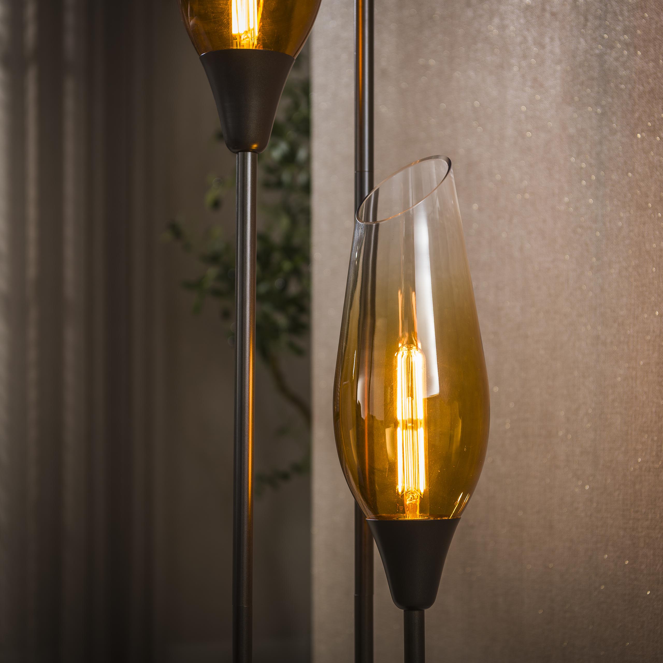 Vloerlamp Cocoon 3-lichts / Sienna bruin-shaded - Zijlstra