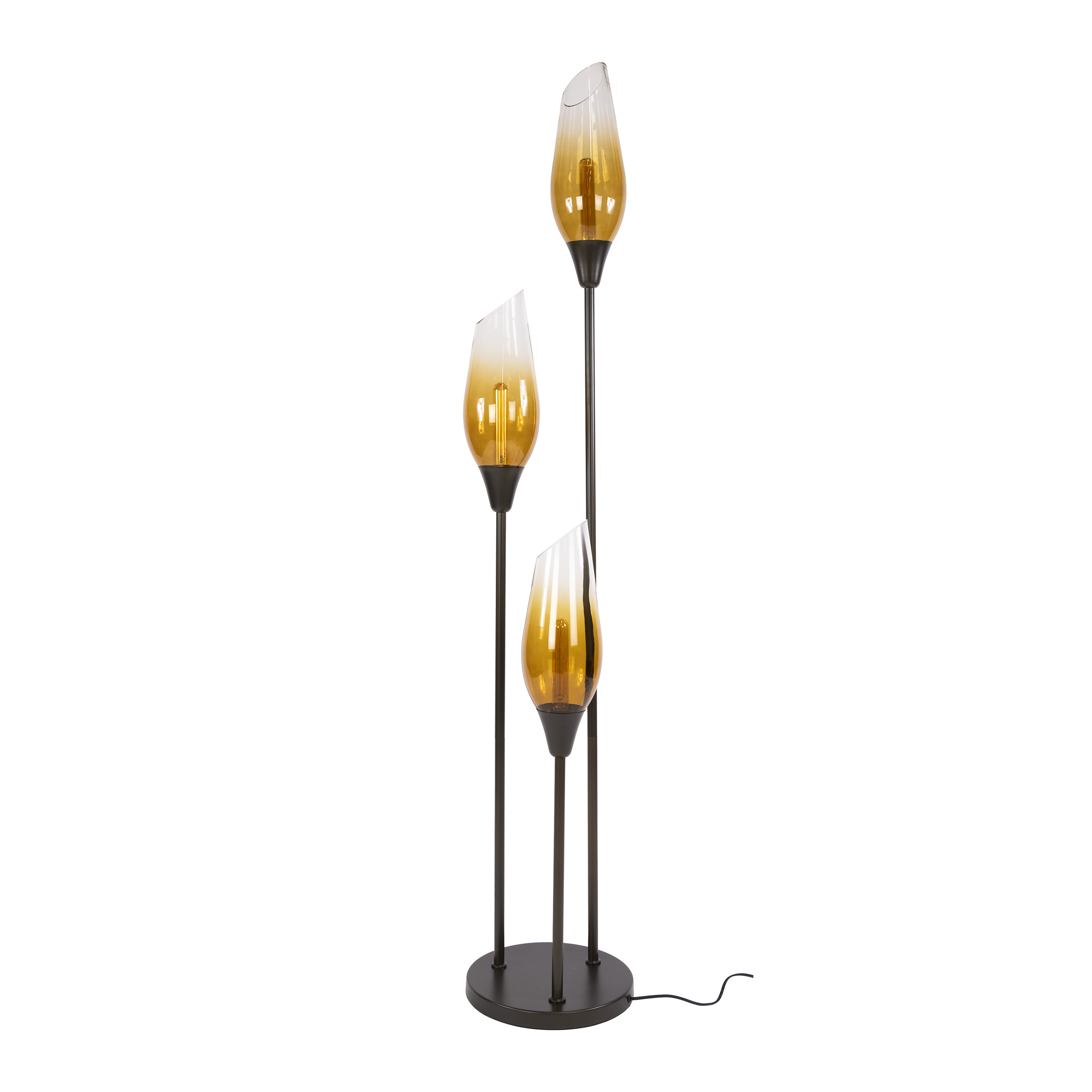 Floor lamp Cocoon 3-light / Sienna brown-shaded - Zijlstra