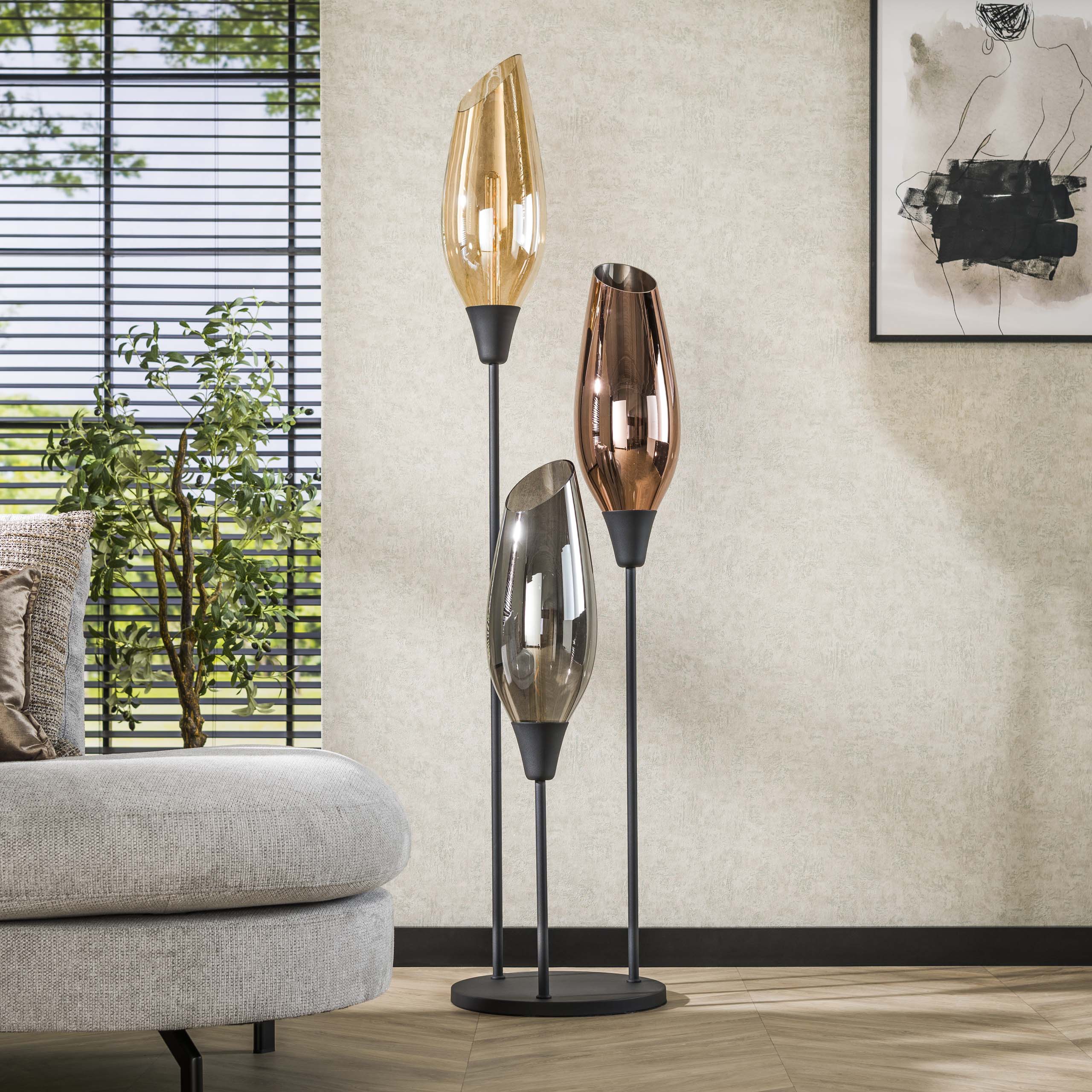 Vloerlamp Cocoon XL 3-lichts / Zwart - Zijlstra