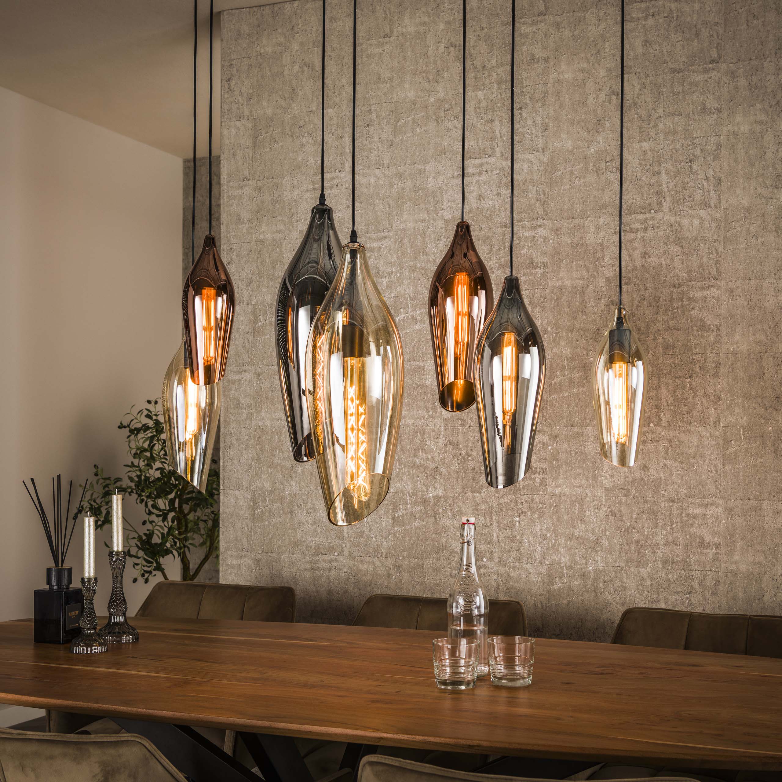 Hanglamp Cocoon 4+3-lichts / Zwart - Zijlstra
