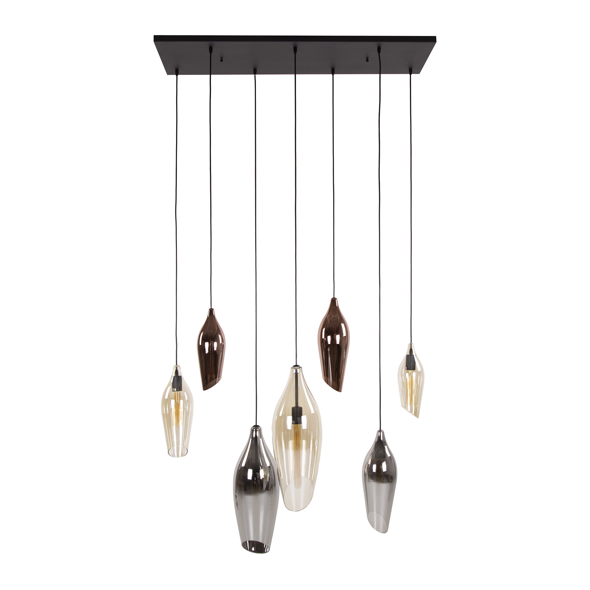 Hanglamp Cocoon 4+3-lichts / Zwart - Zijlstra