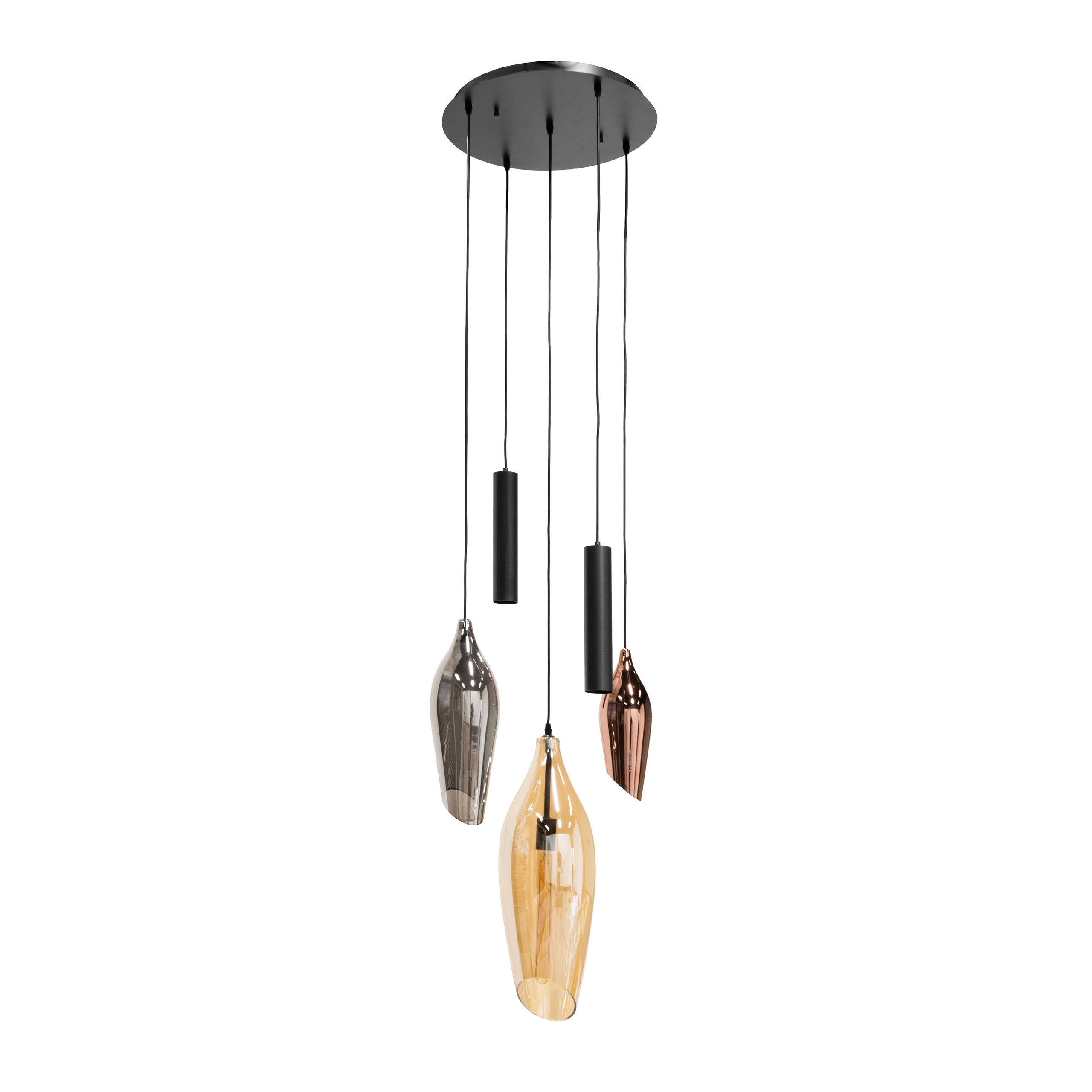 Lámpara colgante Cocoon pendel getrapt 5 luces en negro - Emmo Design