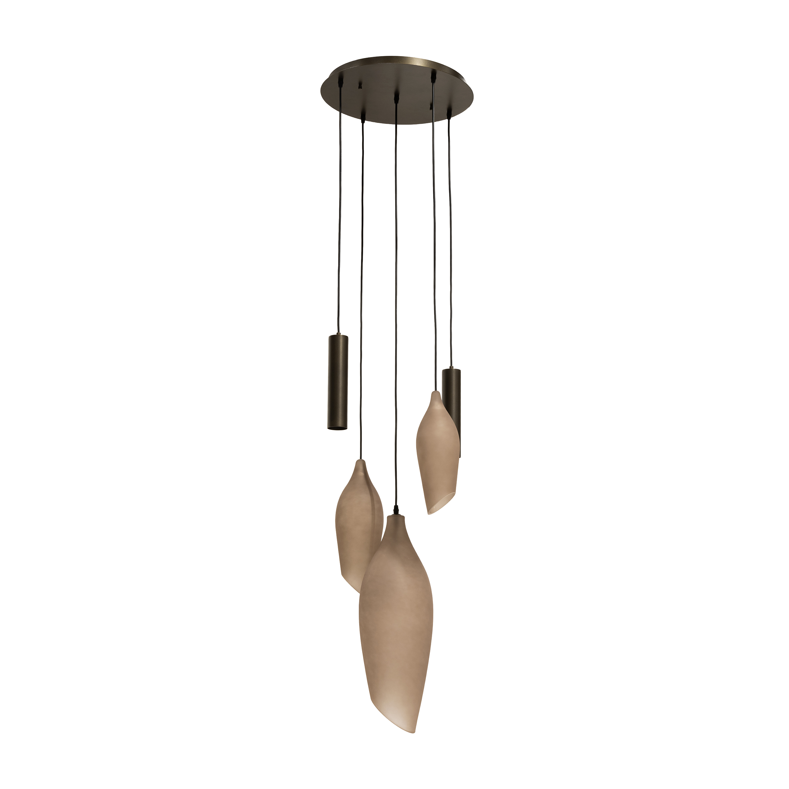 Lámpara colgante Cocoon pendel getrapt 5 luces en Sienna marrón esmerilado (Sienna bruin-frosted) - Emmo Design