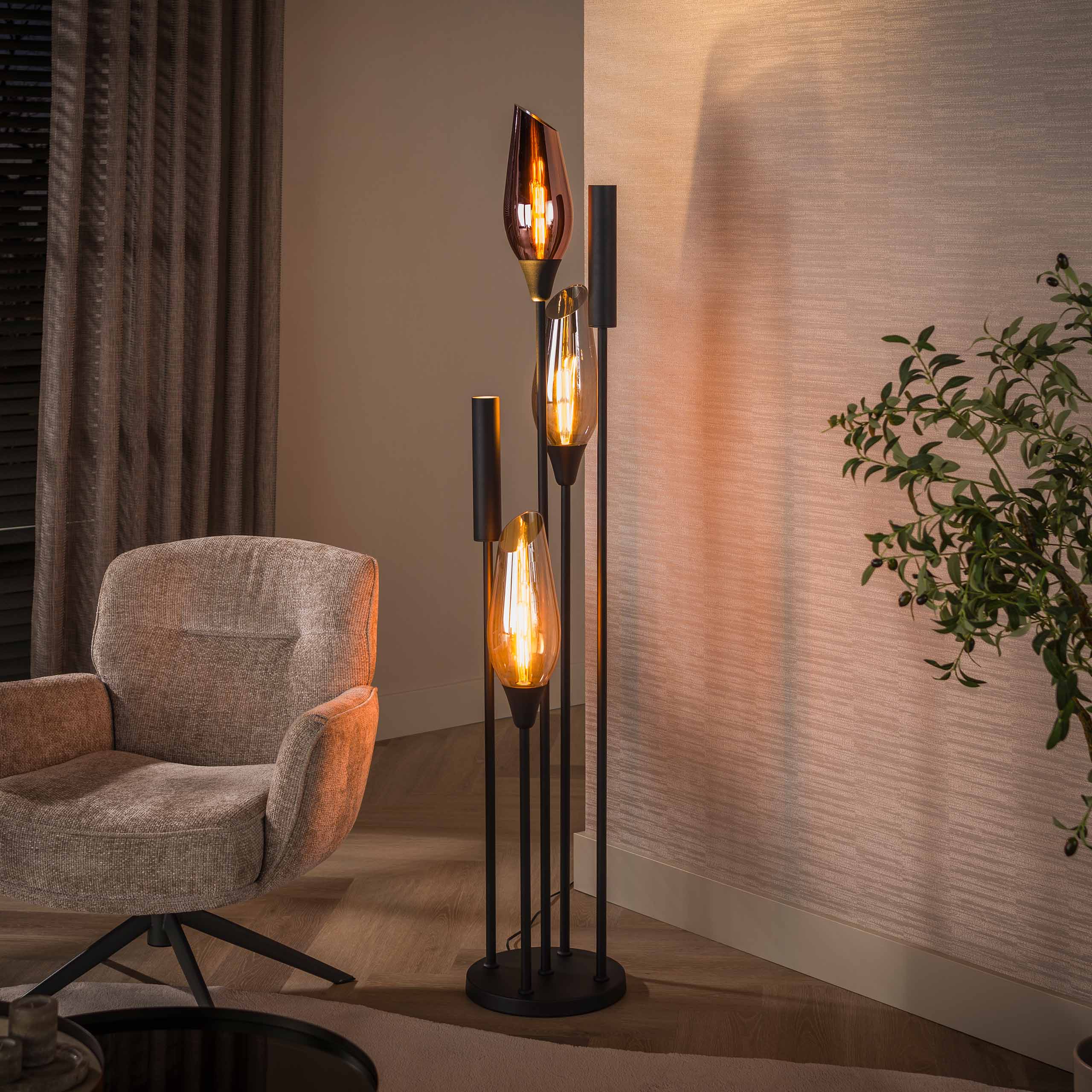 Vloerlamp Cocoon 5-lichts / Zwart - Zijlstra