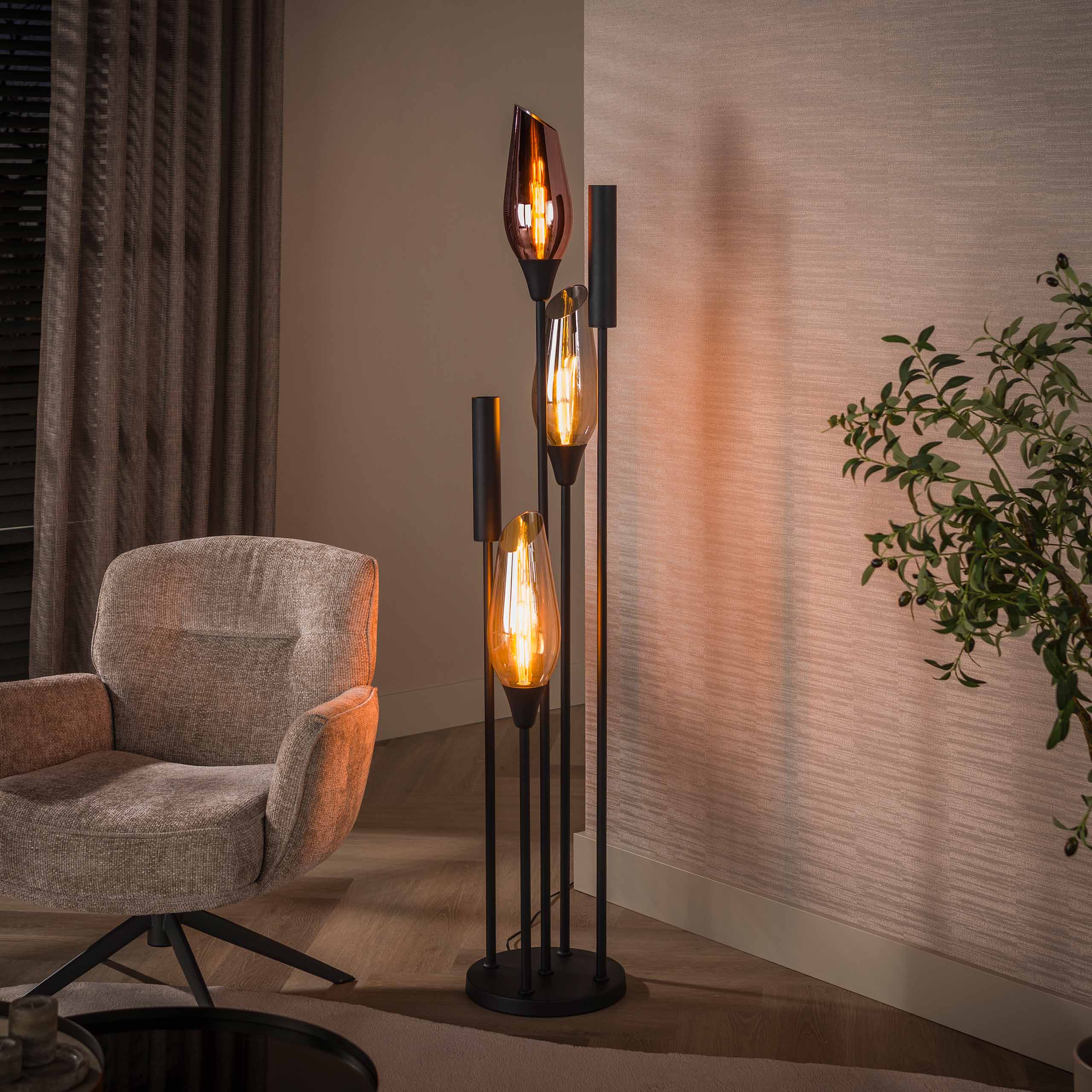 Vloerlamp Cocoon 5-lichts / Zwart - Zijlstra